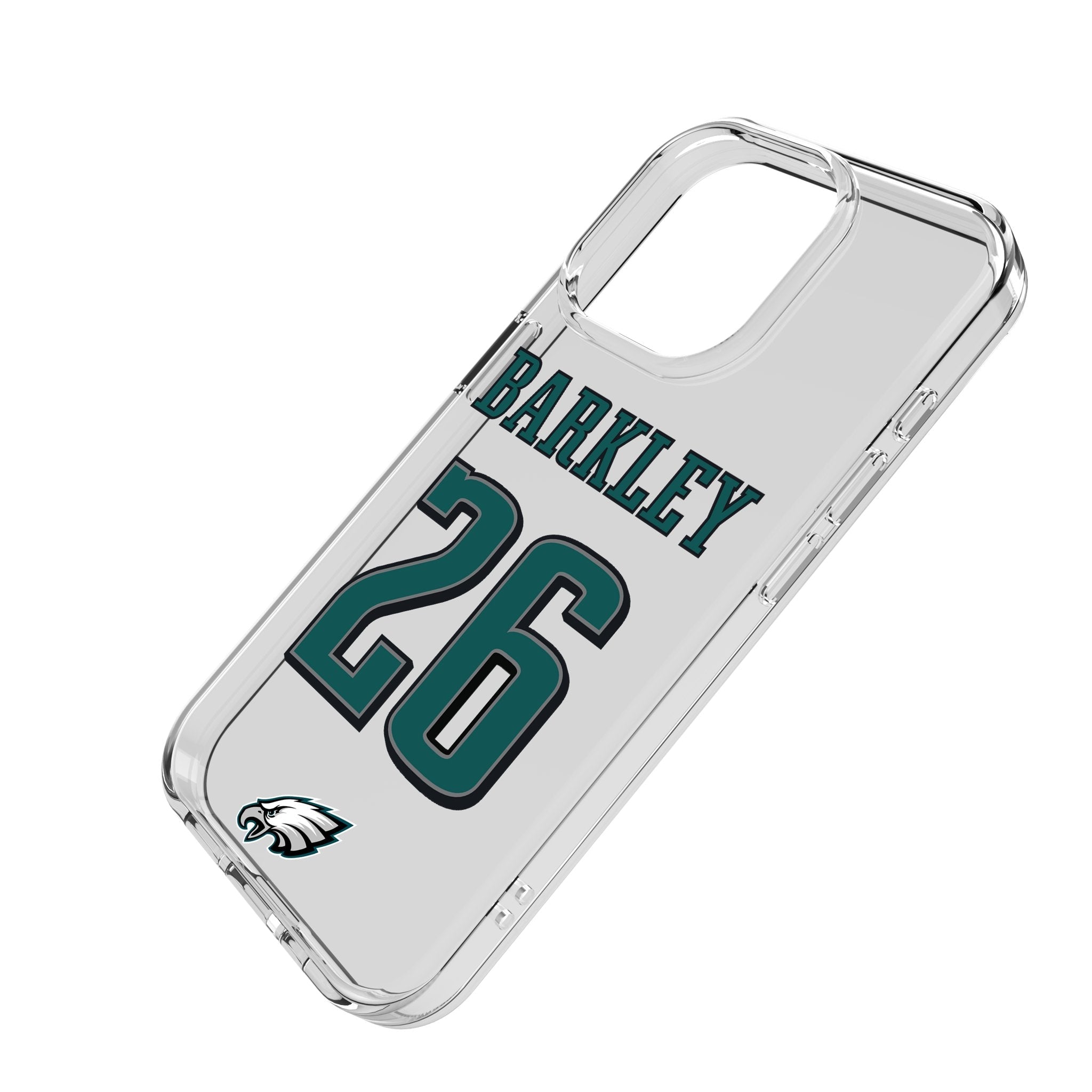 Saquon Barkley Philadelphia Eagles 26 Game Tactic Clear Phone Case for Apple iPhone - Sports Gifts, Sports Memorabilia, Sports Collectibles, Fan Shop