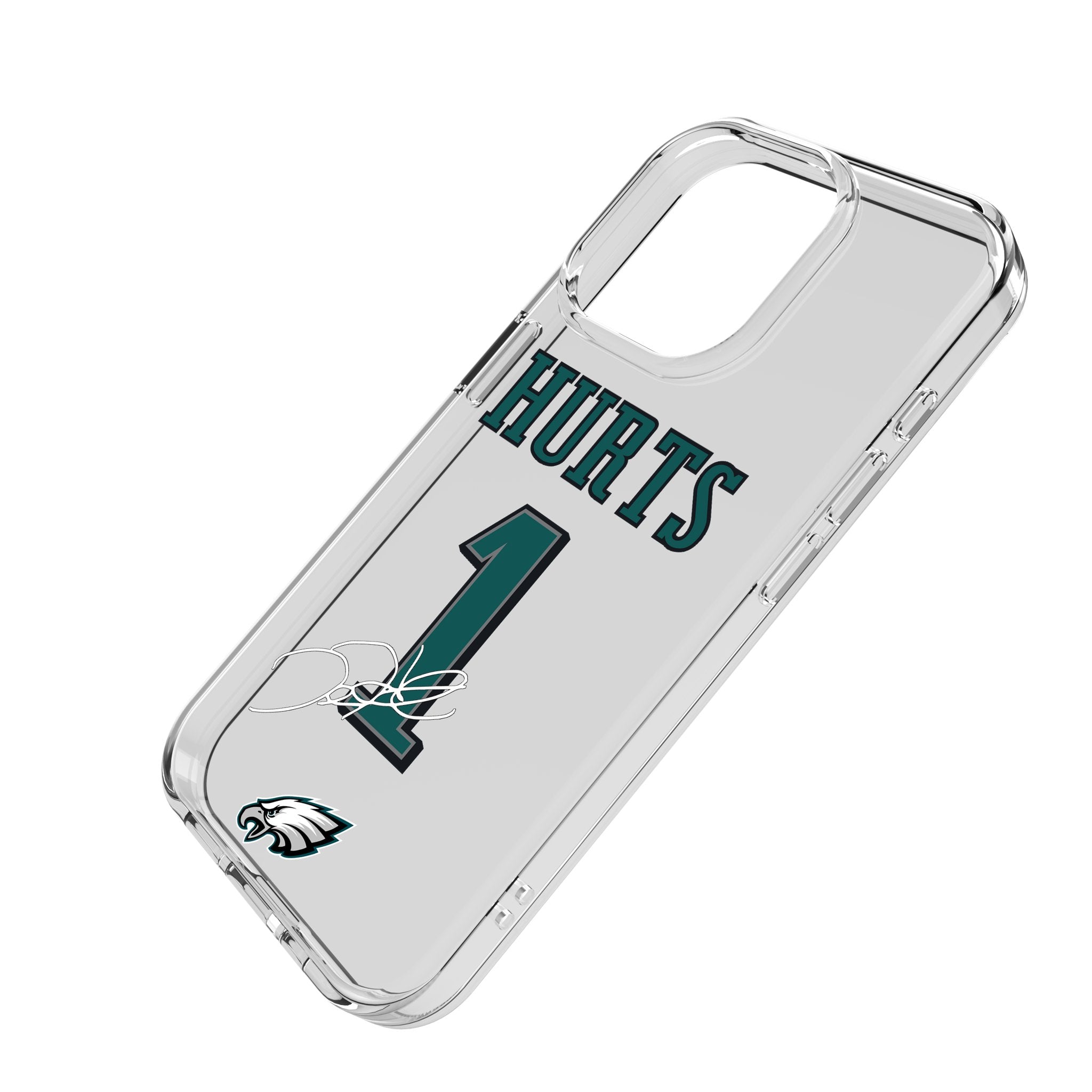 Jalen Hurts Philadelphia Eagles 1 Game Tactic Clear Phone Case for Apple iPhone - Sports Gifts, Sports Memorabilia, Sports Collectibles, Fan Shop