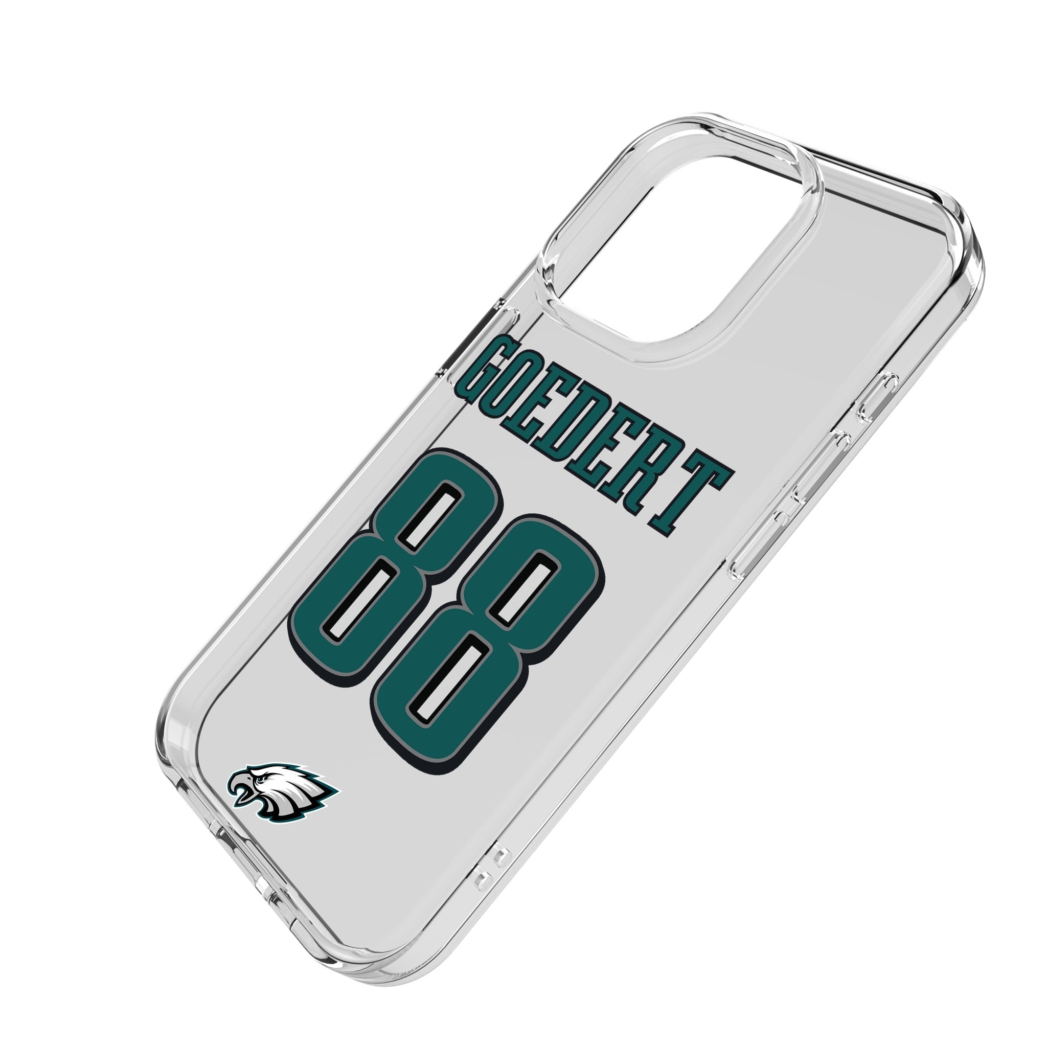 Dallas Goedert Philadelphia Eagles 88 Game Tactic Clear Phone Case for Apple iPhone - Sports Gifts, Sports Memorabilia, Sports Collectibles, Fan Shop