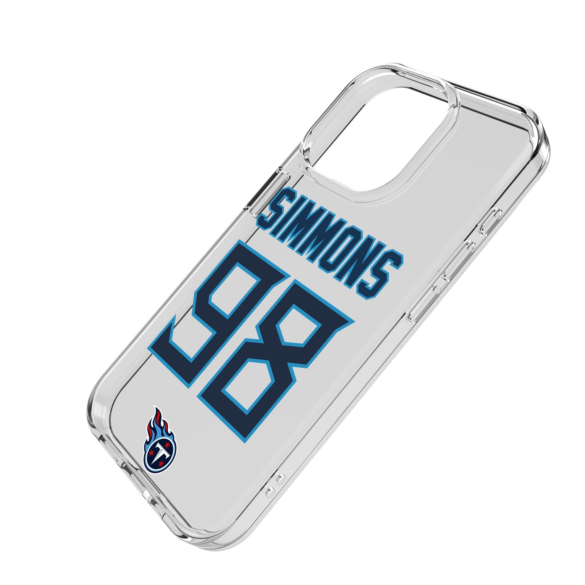 Jeffery Simmons Tennessee Titans 98 Game Tactic Clear Phone Case for Apple iPhone - Sports Gifts, Sports Memorabilia, Sports Collectibles, Fan Shop