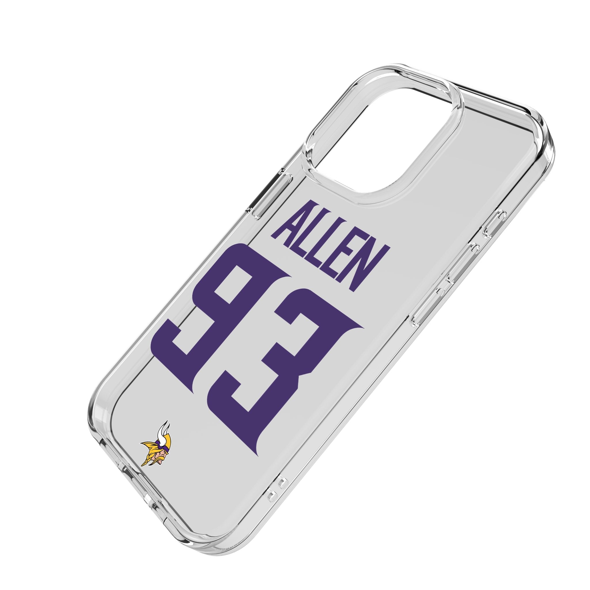 Jonathan Allen Minnesota Vikings 93 Game Tactic Clear Phone Case for Apple iPhone - Sports Gifts, Sports Memorabilia, Sports Collectibles, Fan Shop