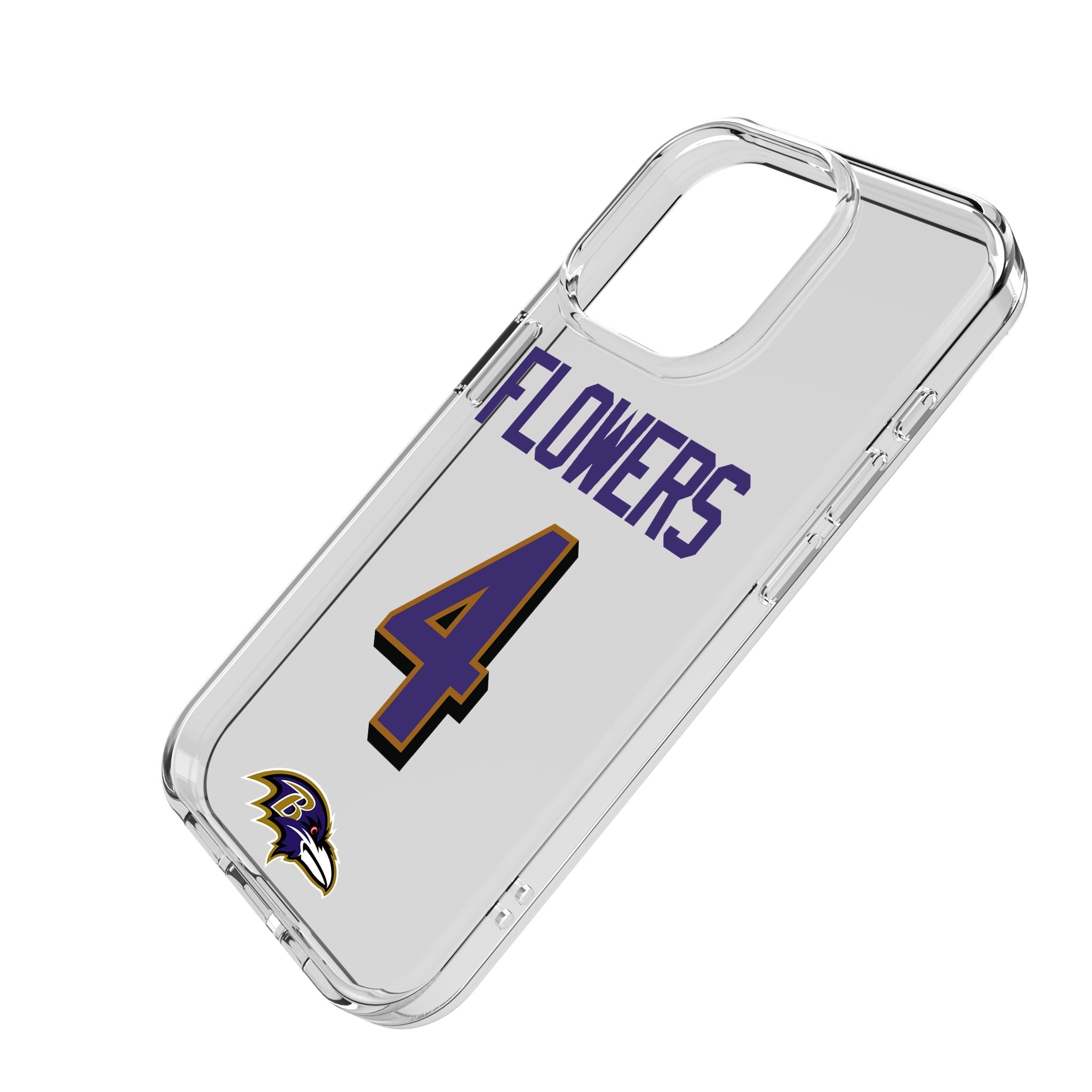 Zay Flowers Baltimore Ravens 4 Game Tactic Clear Phone Case for Apple iPhone - Sports Gifts, Sports Memorabilia, Sports Collectibles, Fan Shop