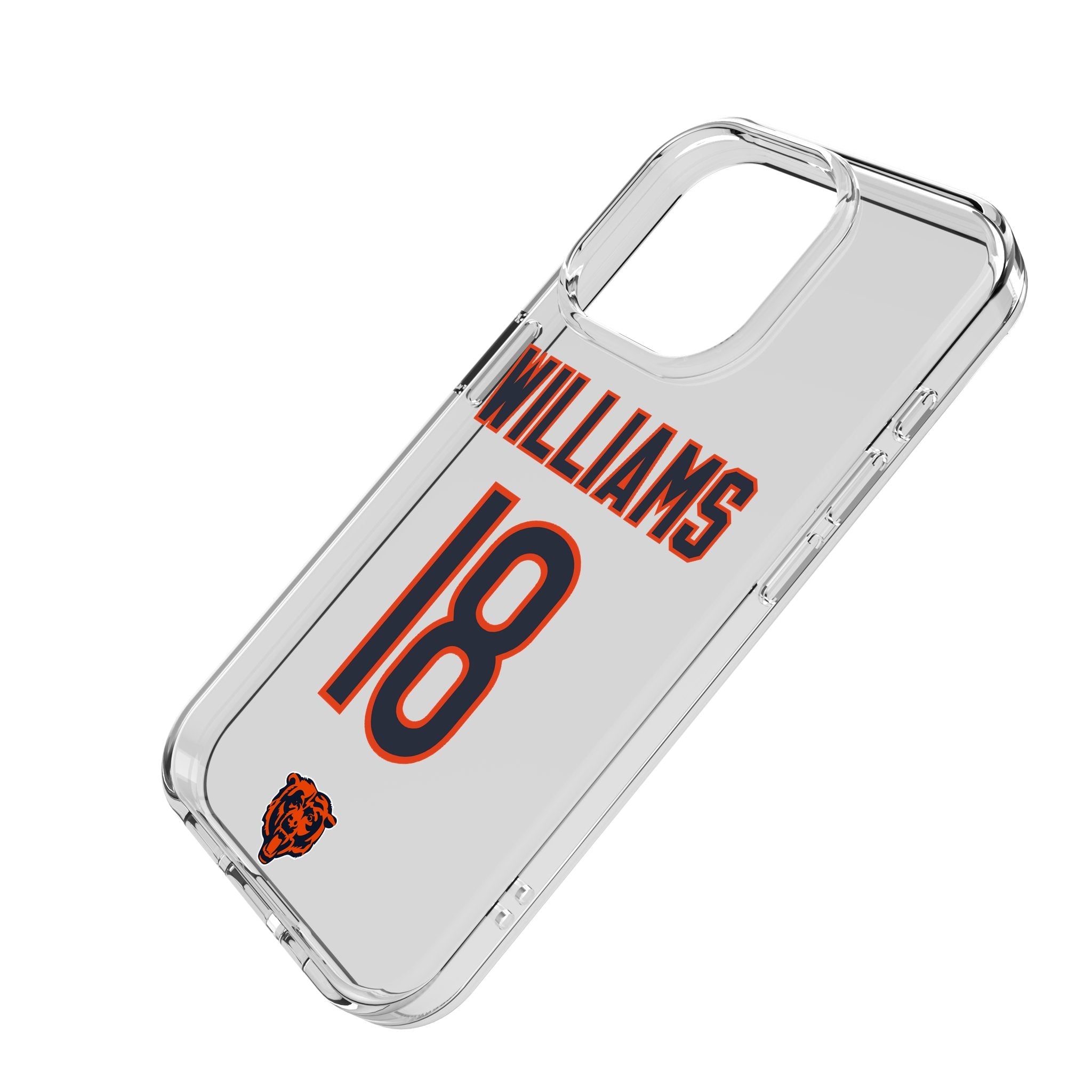 Caleb Williams Chicago Bears 18 Game Tactic Clear Phone Case for Apple iPhone - Sports Gifts, Sports Memorabilia, Sports Collectibles, Fan Shop