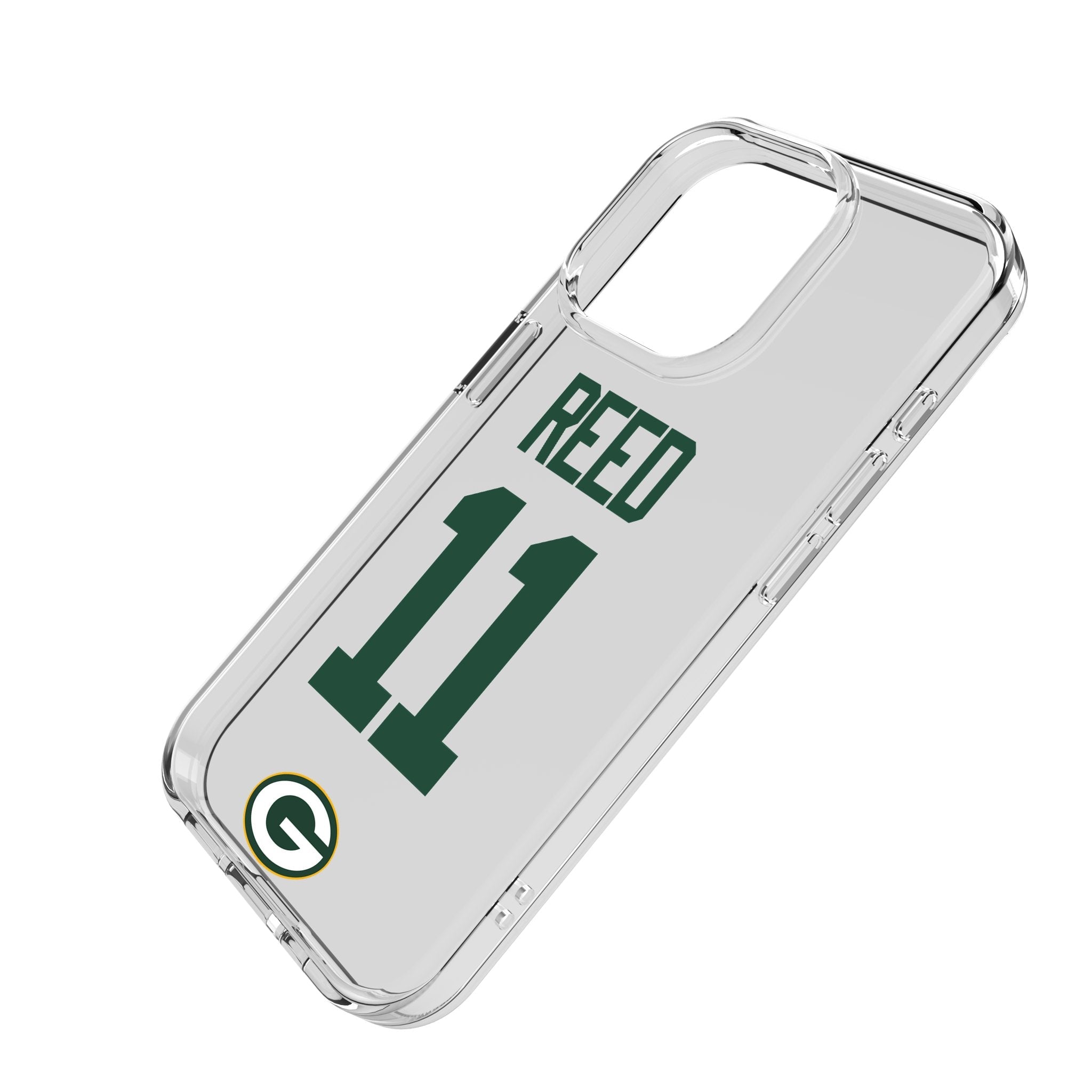 Jayden Reed Green Bay Packers 11 Game Tactic Clear Phone Case for Apple iPhone - Sports Gifts, Sports Memorabilia, Sports Collectibles, Fan Shop