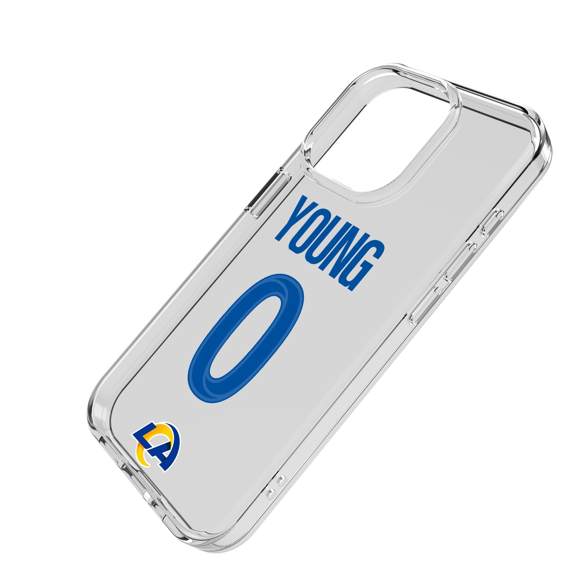 Byron Young Los Angeles Rams 0 Game Tactic Clear Phone Case for Apple iPhone - Sports Gifts, Sports Memorabilia, Sports Collectibles, Fan Shop