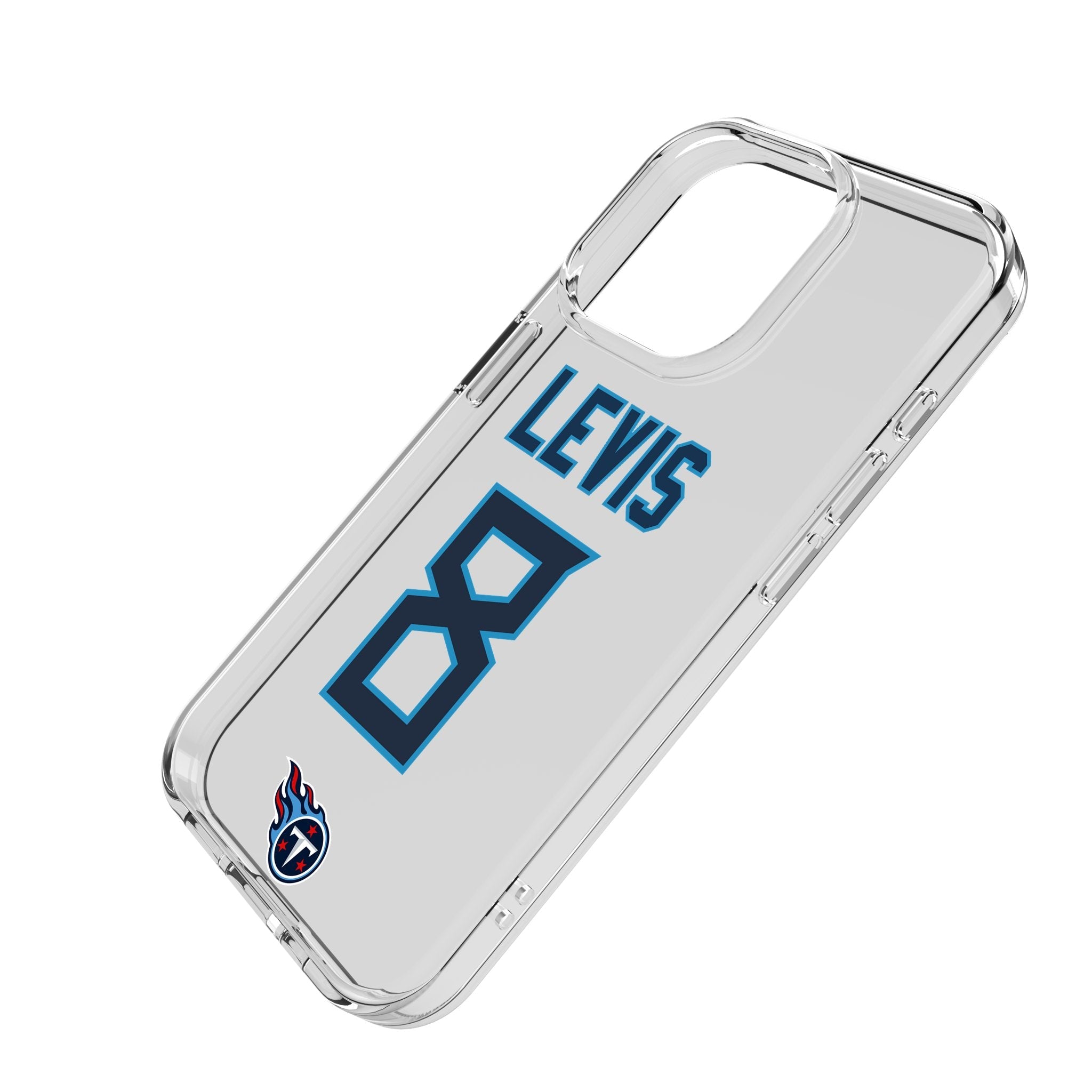 Will Levis Tennessee Titans 8 Game Tactic Clear Phone Case for Apple iPhone - Sports Gifts, Sports Memorabilia, Sports Collectibles, Fan Shop