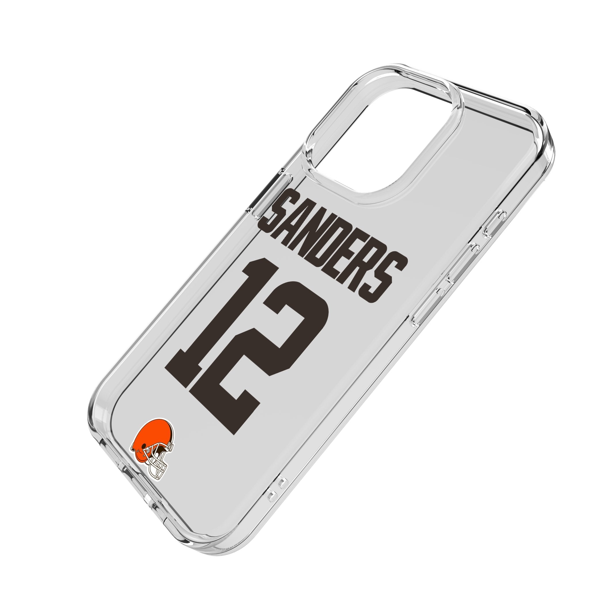Shedeur Sanders Cleveland Browns 12 Game Tactic Clear Phone Case for Apple iPhone - Sports Gifts, Sports Memorabilia, Sports Collectibles, Fan Shop