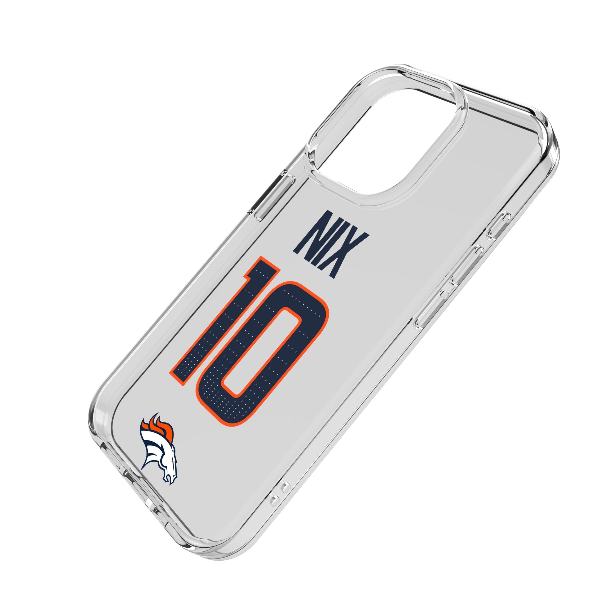 Bo Nix Denver Broncos 10 Game Tactic Clear Phone Case for Apple iPhone - Sports Gifts, Sports Memorabilia, Sports Collectibles, Fan Shop