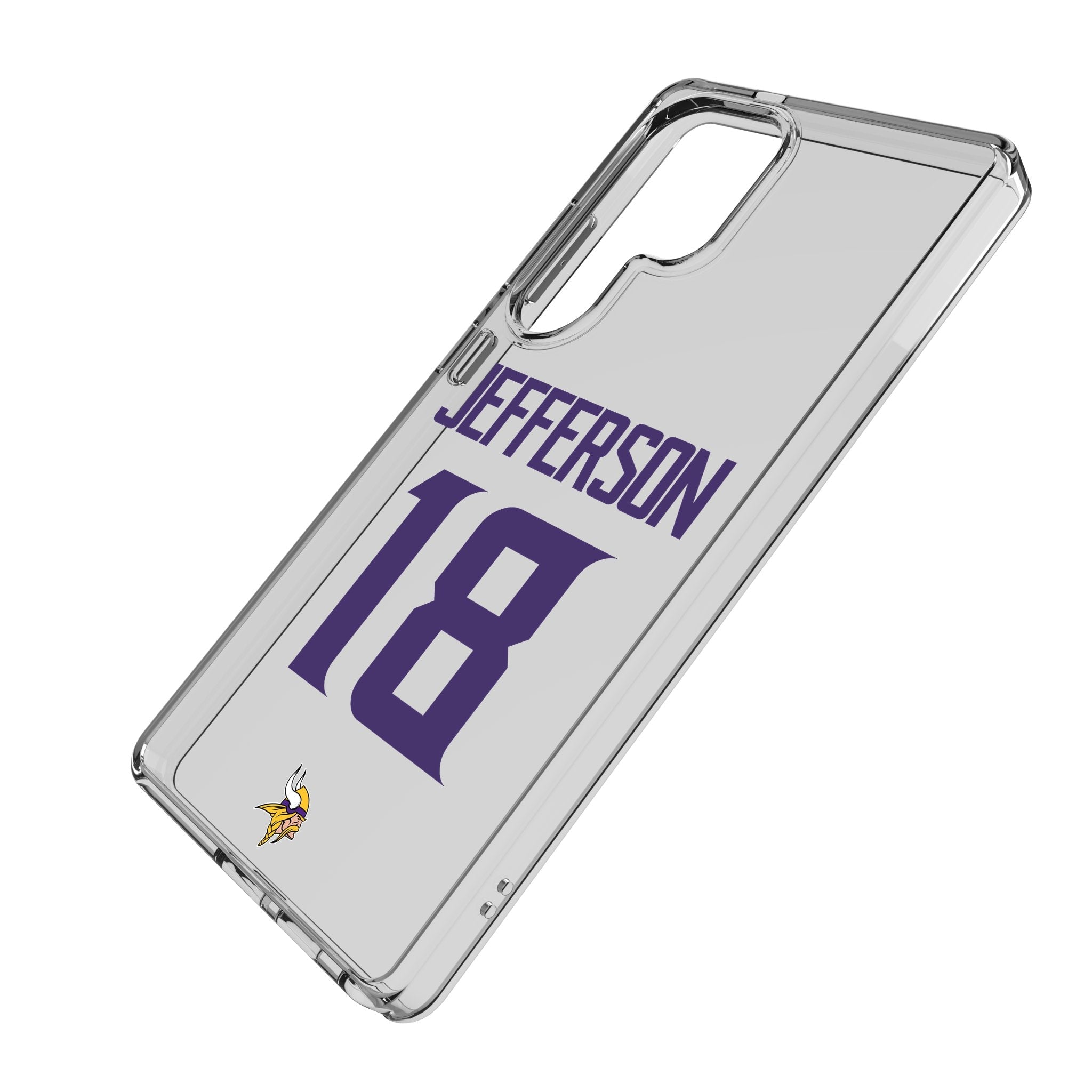 Justin Jefferson Minnesota Vikings 18 Game Tactic Clear Phone Case for Samsung Galaxy - Sports Gifts, Sports Memorabilia, Sports Collectibles, Fan Shop