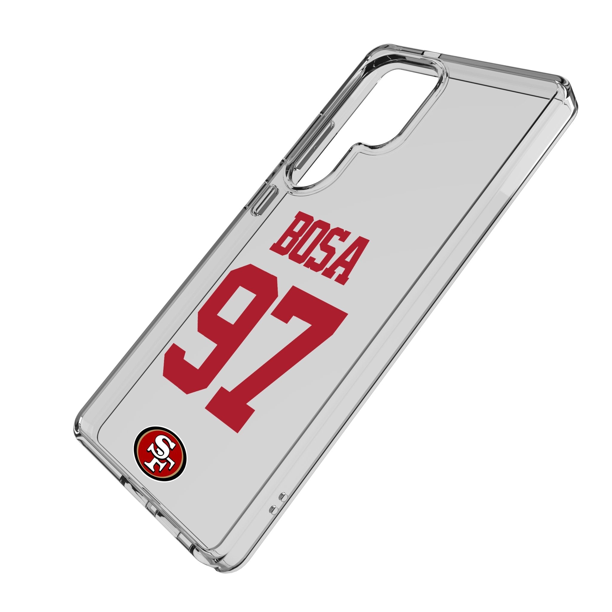 Nick Bosa San Francisco 49ers 97 Game Tactic Clear Phone Case for Samsung Galaxy - Sports Gifts, Sports Memorabilia, Sports Collectibles, Fan Shop