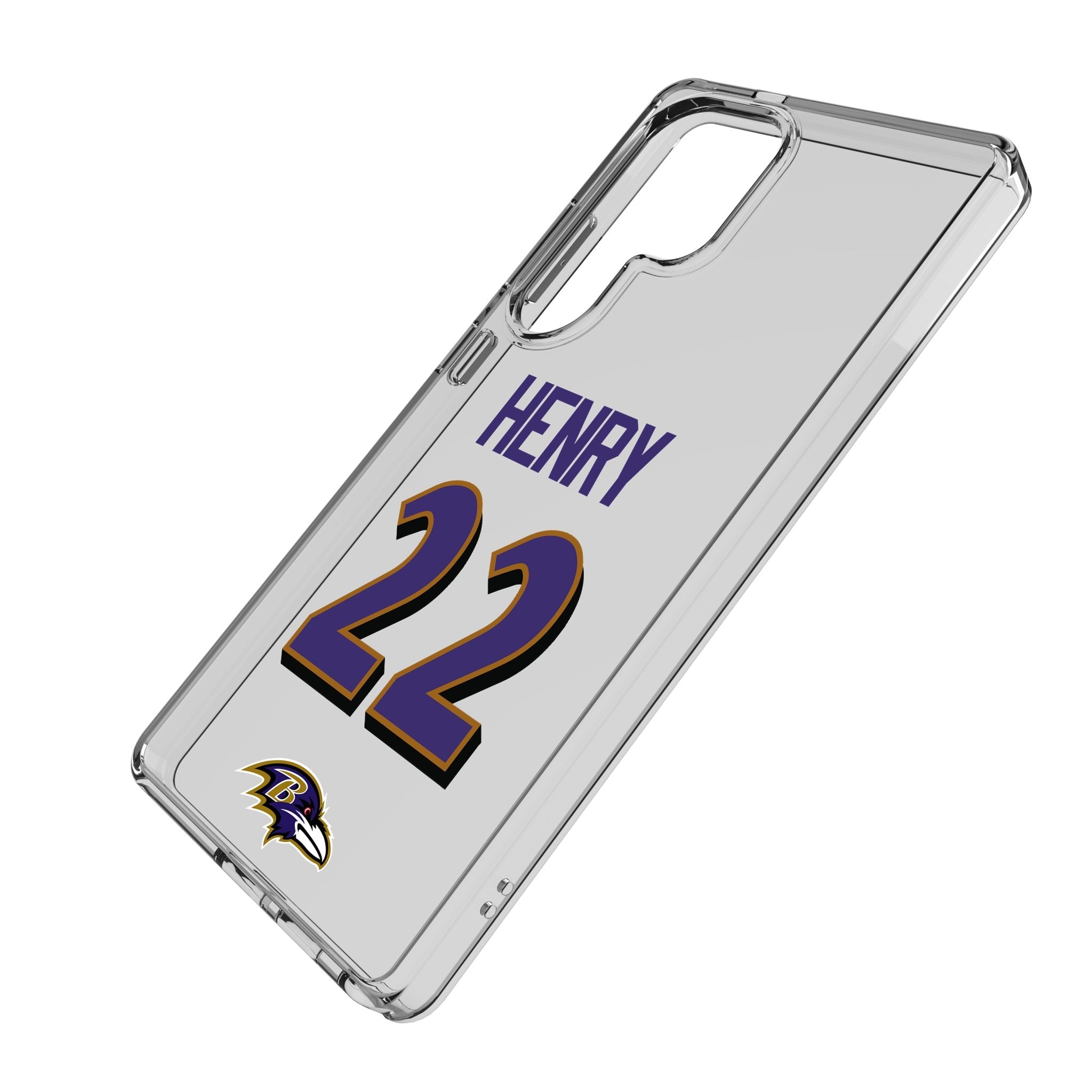 Derrick Henry Baltimore Ravens 22 Game Tactic Clear Phone Case for Samsung Galaxy - Sports Gifts, Sports Memorabilia, Sports Collectibles, Fan Shop