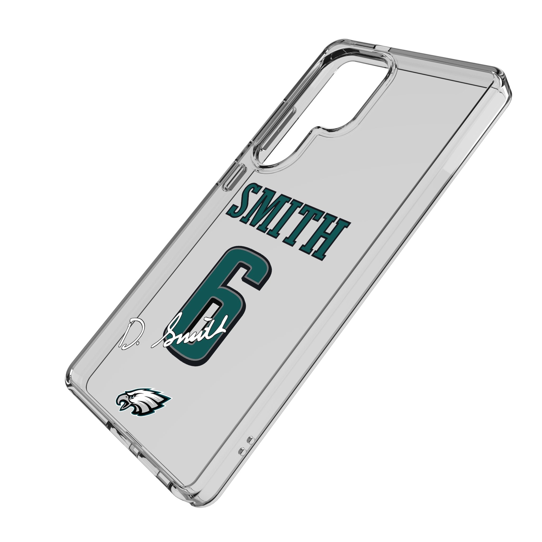 DeVonta Smith Philadelphia Eagles 6 Game Tactic Clear Phone Case for Samsung Galaxy - Sports Gifts, Sports Memorabilia, Sports Collectibles, Fan Shop