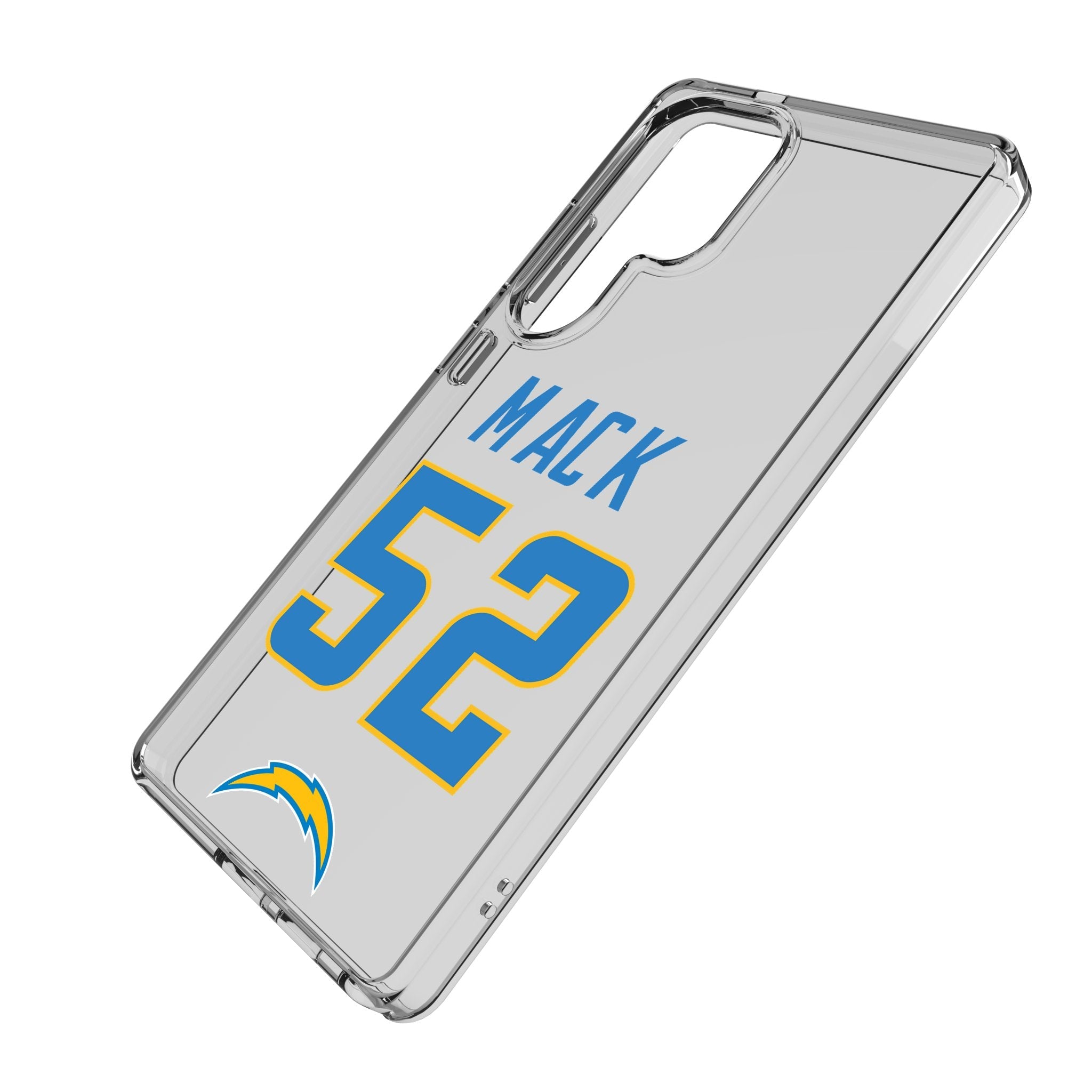 Khalil Mack Los Angeles Chargers 52 Game Tactic Clear Phone Case for Samsung Galaxy - Sports Gifts, Sports Memorabilia, Sports Collectibles, Fan Shop