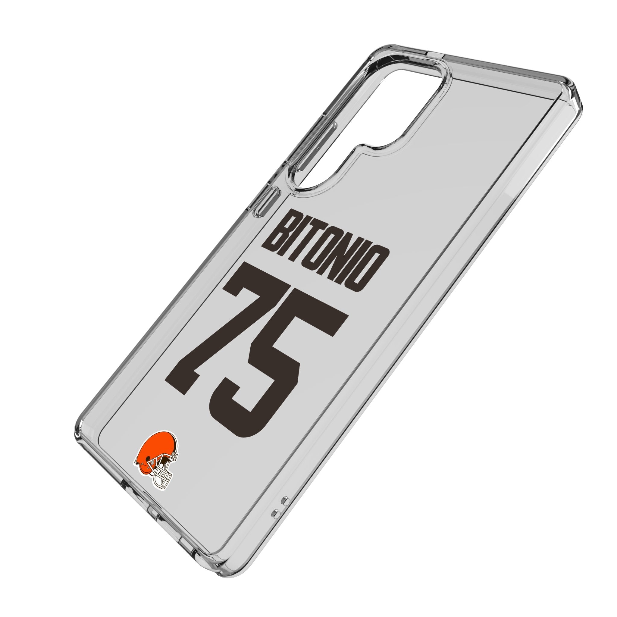 Joel Bitonio Cleveland Browns 75 Game Tactic Clear Phone Case for Samsung Galaxy - Sports Gifts, Sports Memorabilia, Sports Collectibles, Fan Shop