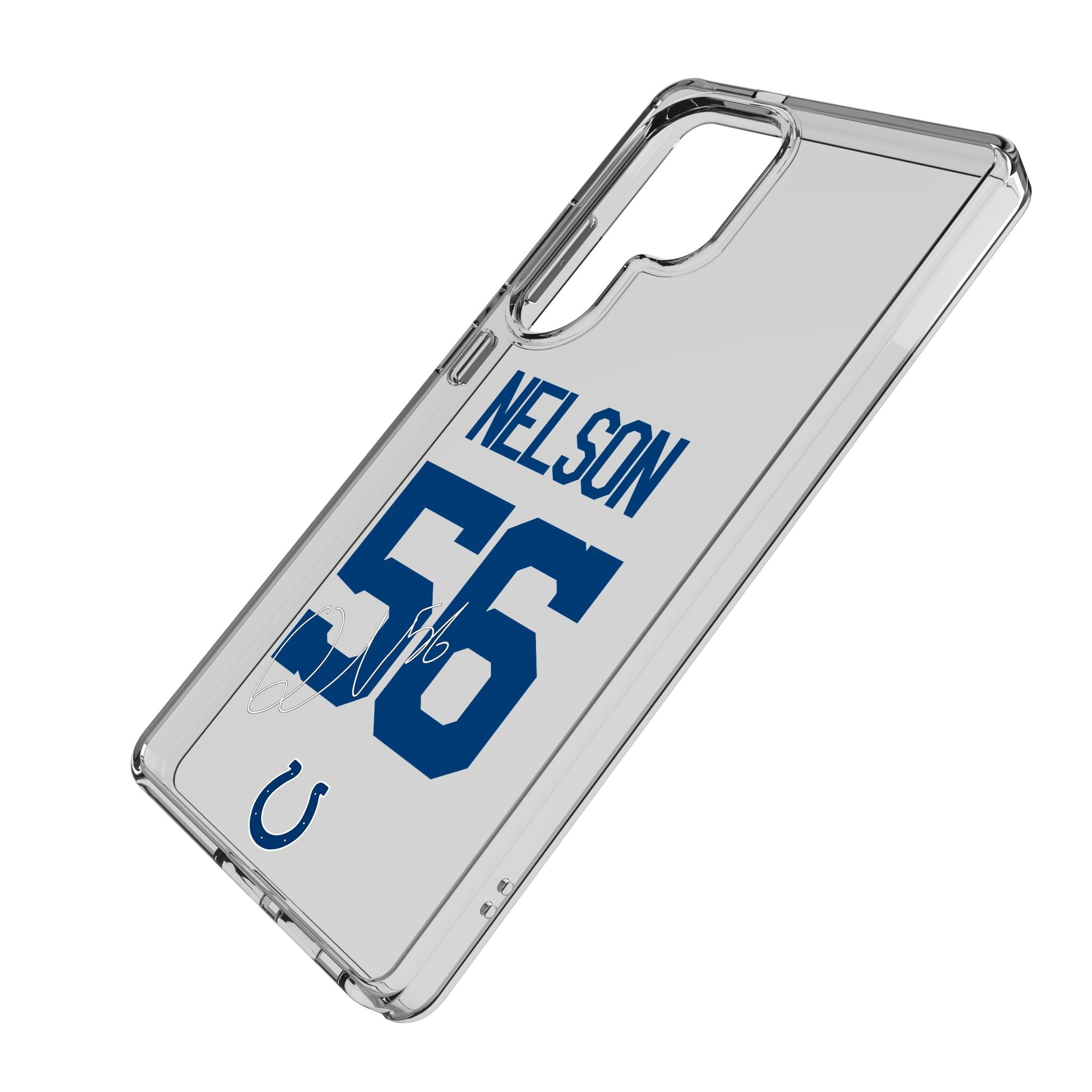 Quenton Nelson Indianapolis Colts 56 Game Tactic Clear Phone Case for Samsung Galaxy - Sports Gifts, Sports Memorabilia, Sports Collectibles, Fan Shop