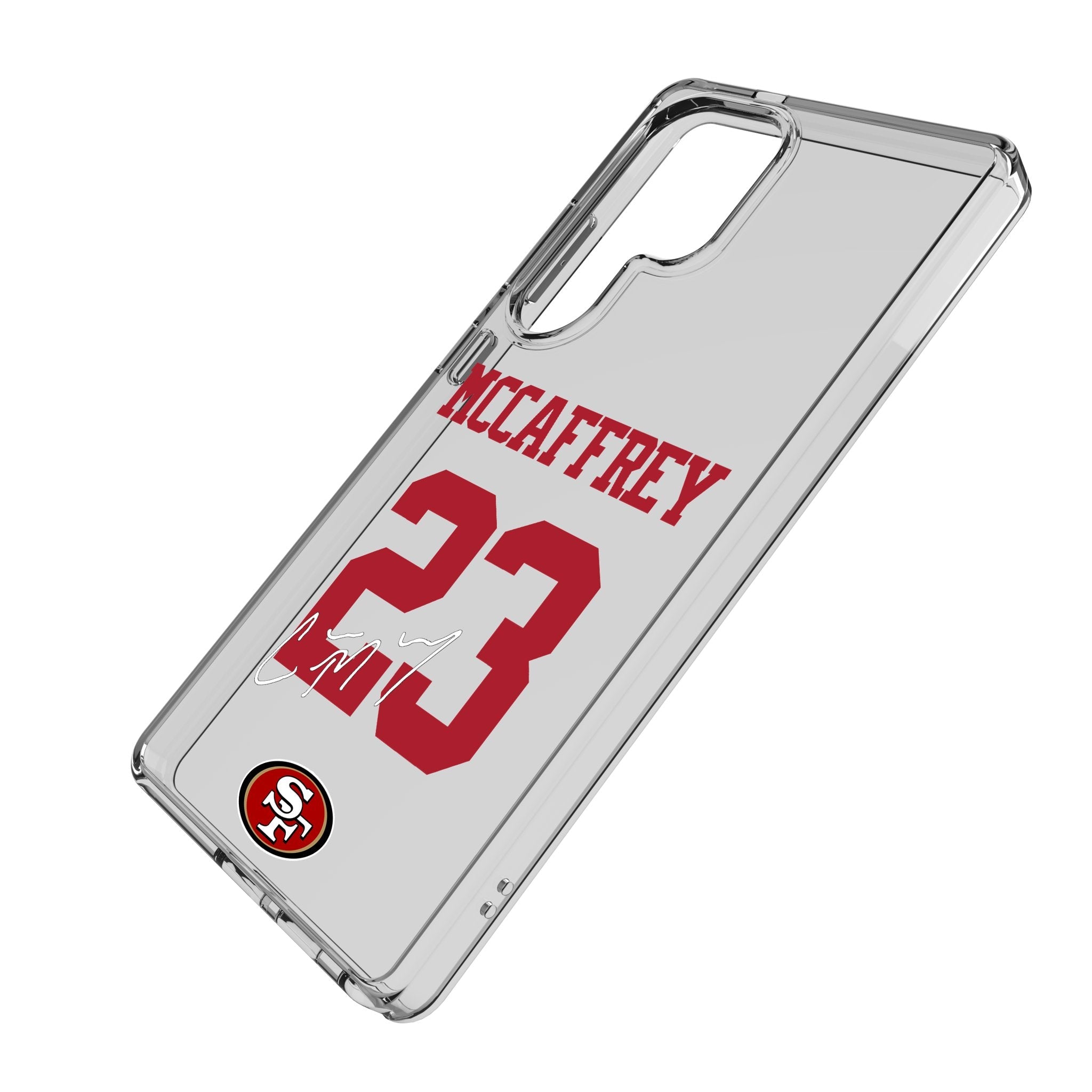 Christian McCaffrey San Francisco 49ers 23 Game Tactic Clear Phone Case for Samsung Galaxy - Sports Gifts, Sports Memorabilia, Sports Collectibles, Fan Shop