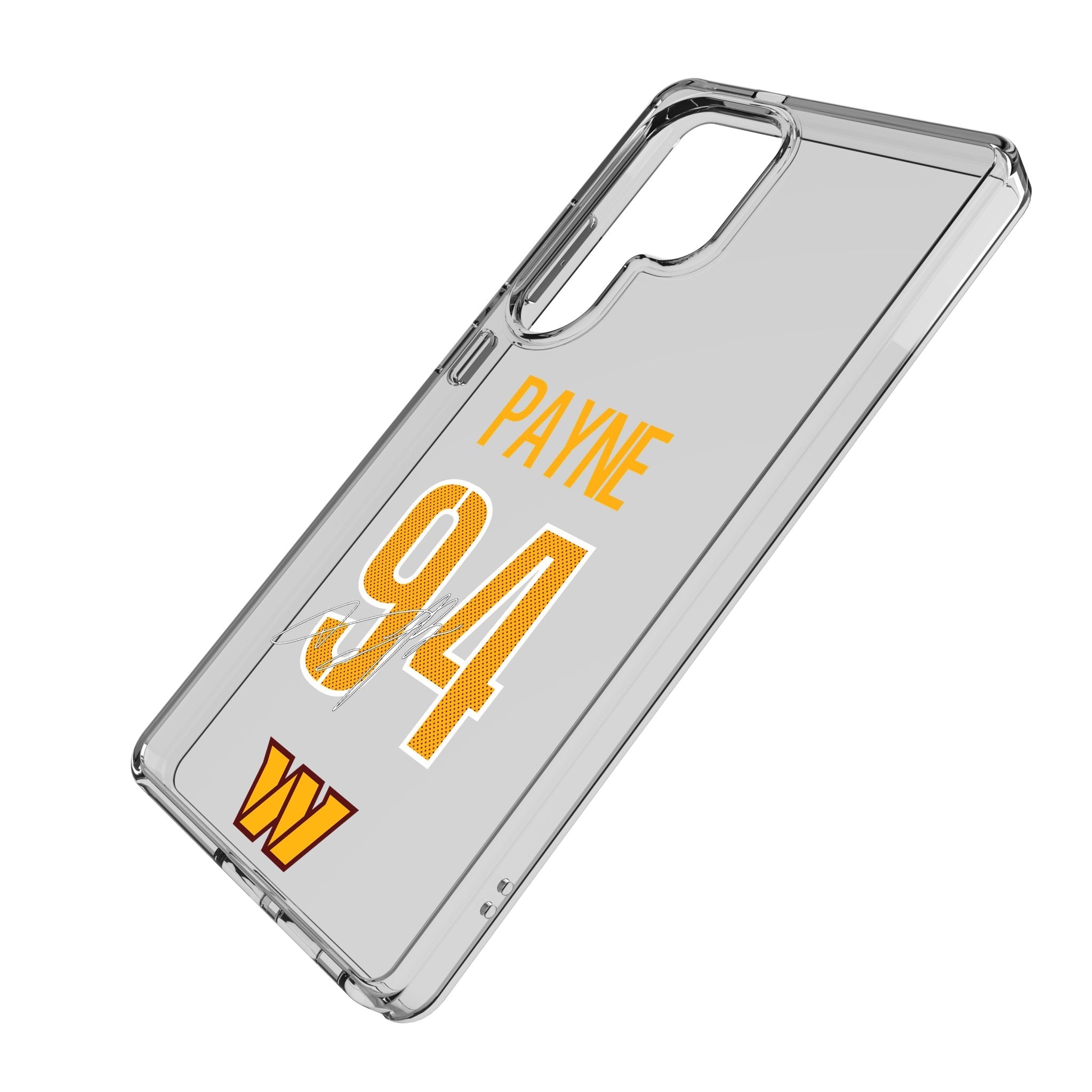 Daron Payne Washington Commanders 94 Game Tactic Clear Phone Case for Samsung Galaxy - Sports Gifts, Sports Memorabilia, Sports Collectibles, Fan Shop