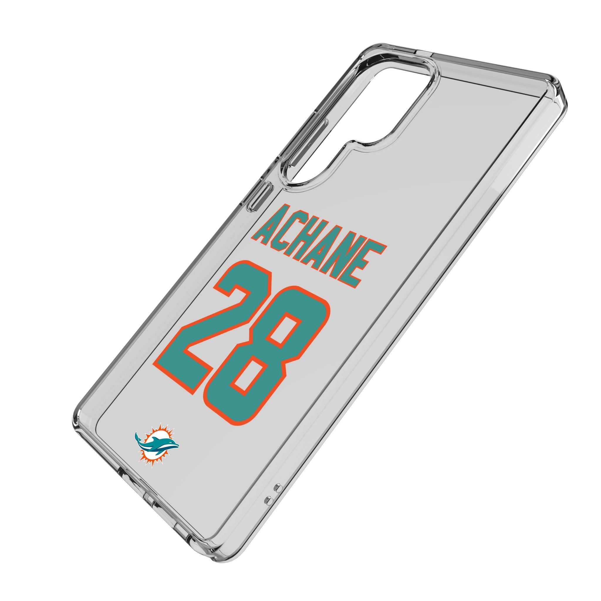 De'Von Achane Miami Dolphins 28 Game Tactic Clear Phone Case for Samsung Galaxy - Sports Gifts, Sports Memorabilia, Sports Collectibles, Fan Shop