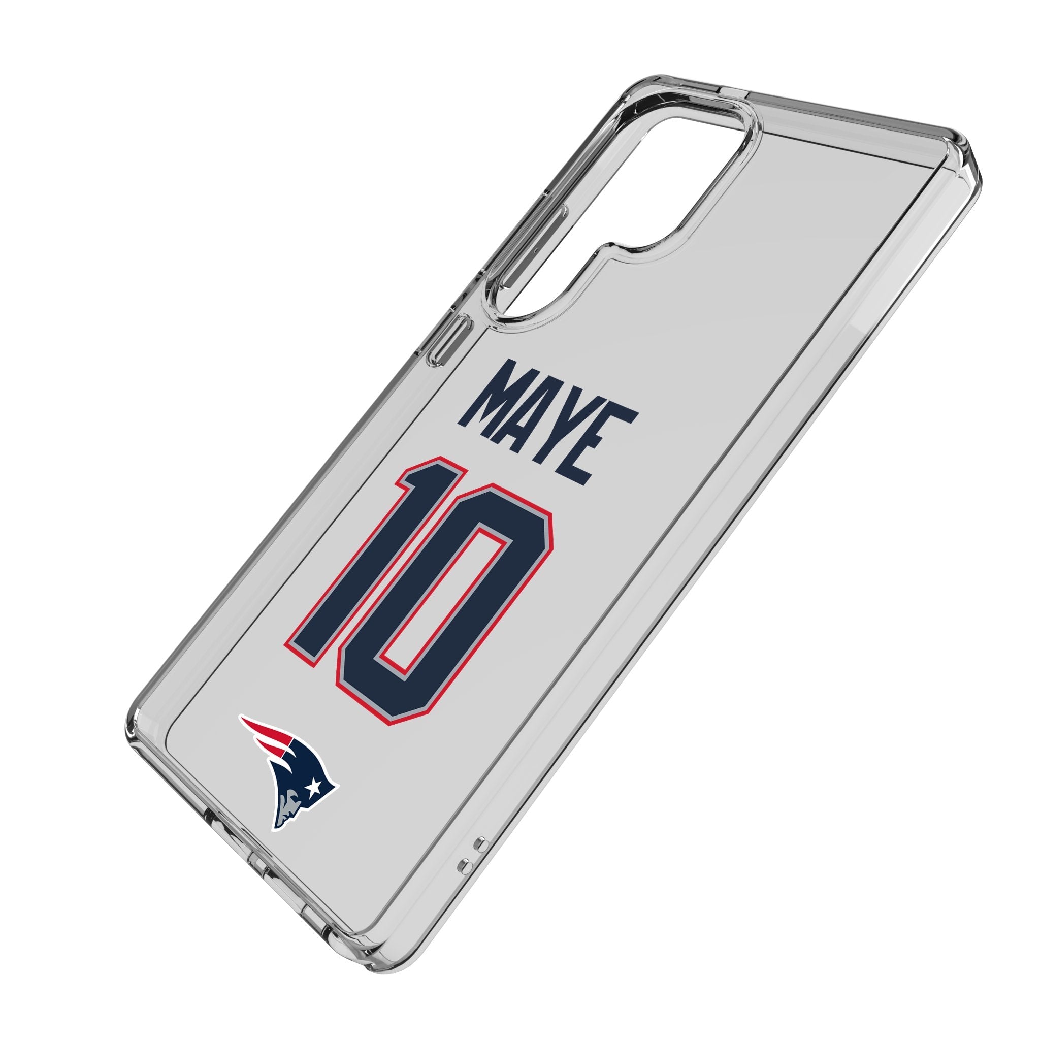 Drake Maye New England Patriots 10 Game Tactic Clear Phone Case for Samsung Galaxy - Sports Gifts, Sports Memorabilia, Sports Collectibles, Fan Shop