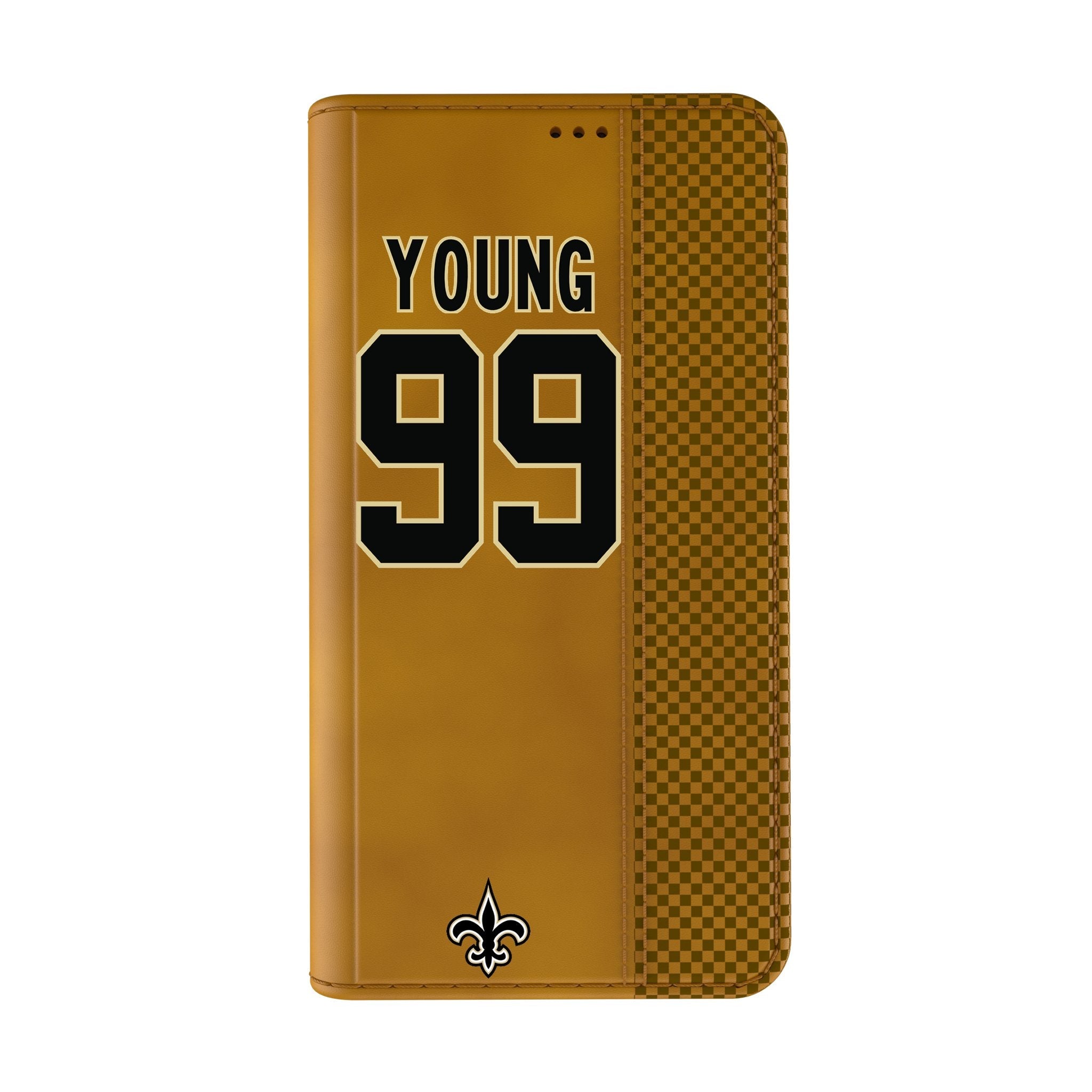 Chase Young New Orleans Saints 99 Game Tactic Folio Phone Case for Apple iPhone - Sports Gifts, Sports Memorabilia, Sports Collectibles, Fan Shop