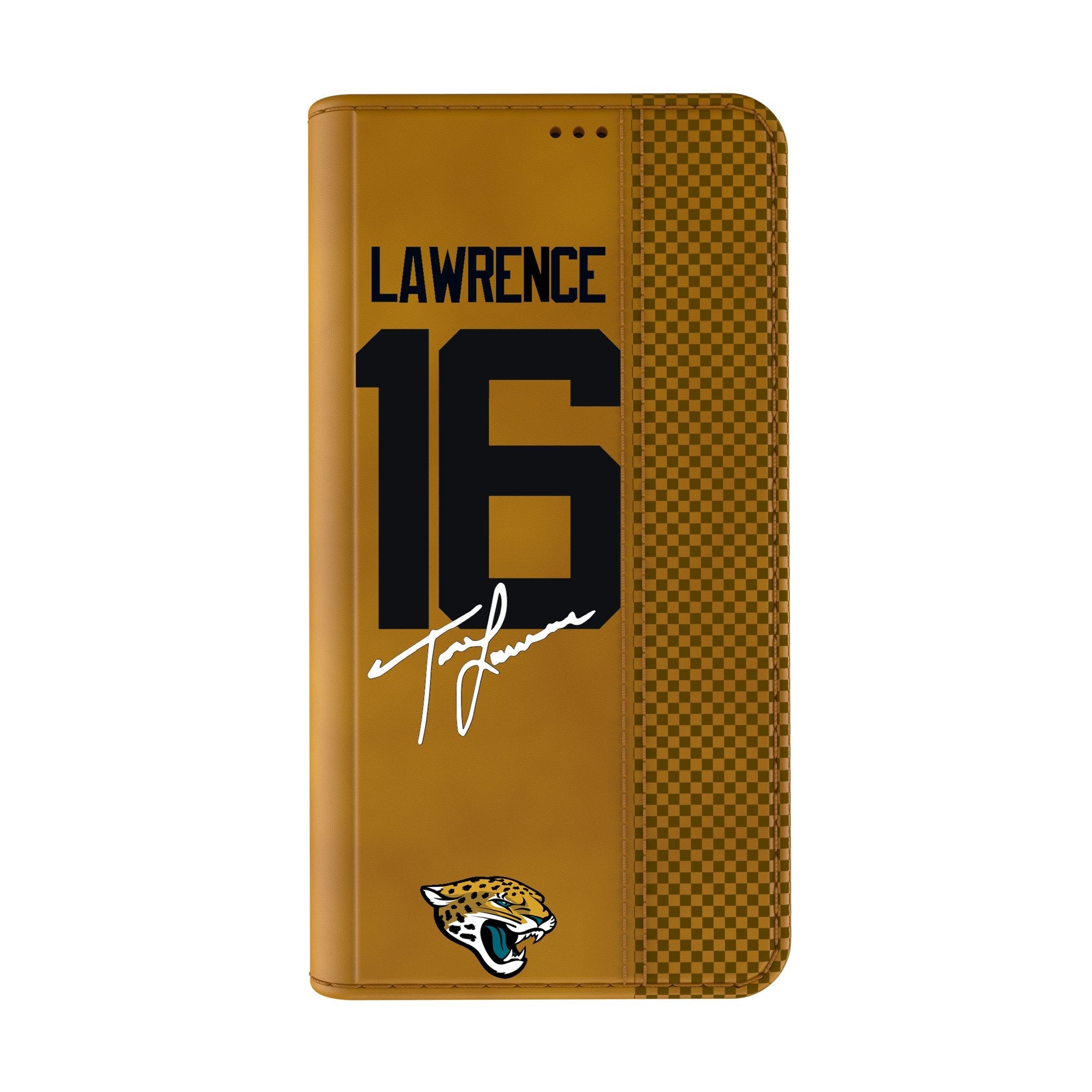 Trevor Lawrence Jacksonville Jaguars 16 Game Tactic Folio Phone Case for Apple iPhone - Sports Gifts, Sports Memorabilia, Sports Collectibles, Fan Shop