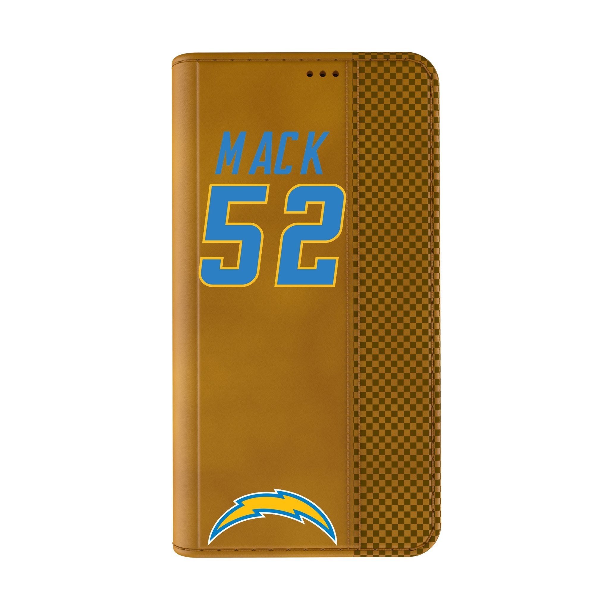 Khalil Mack Los Angeles Chargers 52 Game Tactic Folio Phone Case for Apple iPhone - Sports Gifts, Sports Memorabilia, Sports Collectibles, Fan Shop
