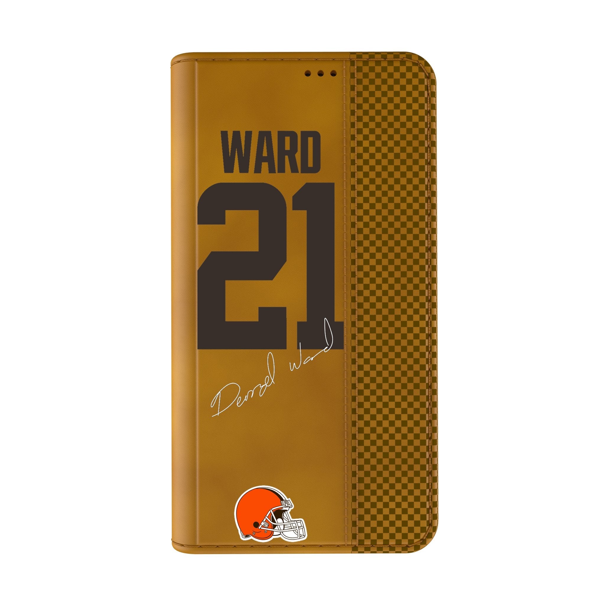 Denzel Ward Cleveland Browns 21 Game Tactic Folio Phone Case for Apple iPhone - Sports Gifts, Sports Memorabilia, Sports Collectibles, Fan Shop
