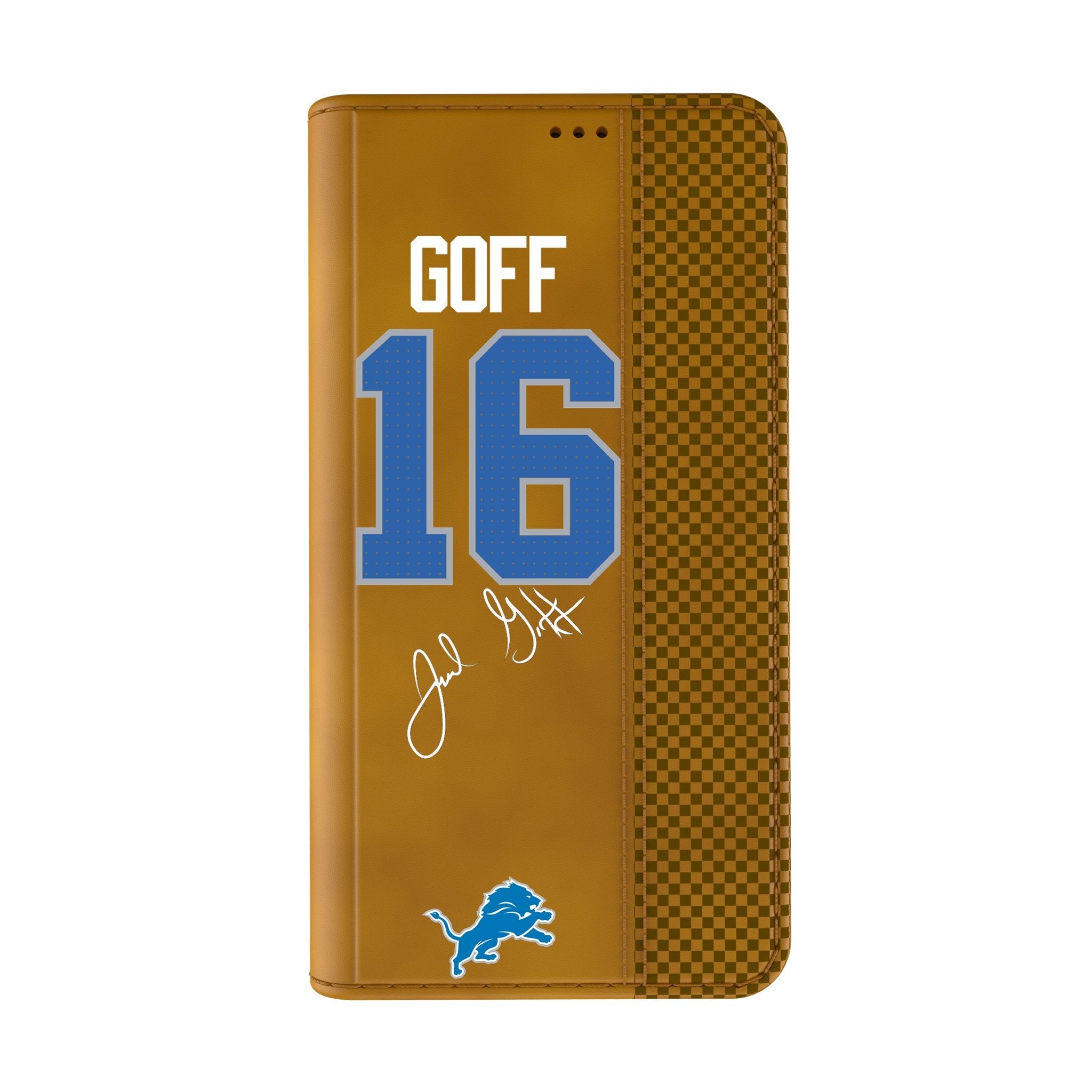 Jared Goff Detroit Lions 16 Game Tactic Folio Phone Case for Apple iPhone - Sports Gifts, Sports Memorabilia, Sports Collectibles, Fan Shop