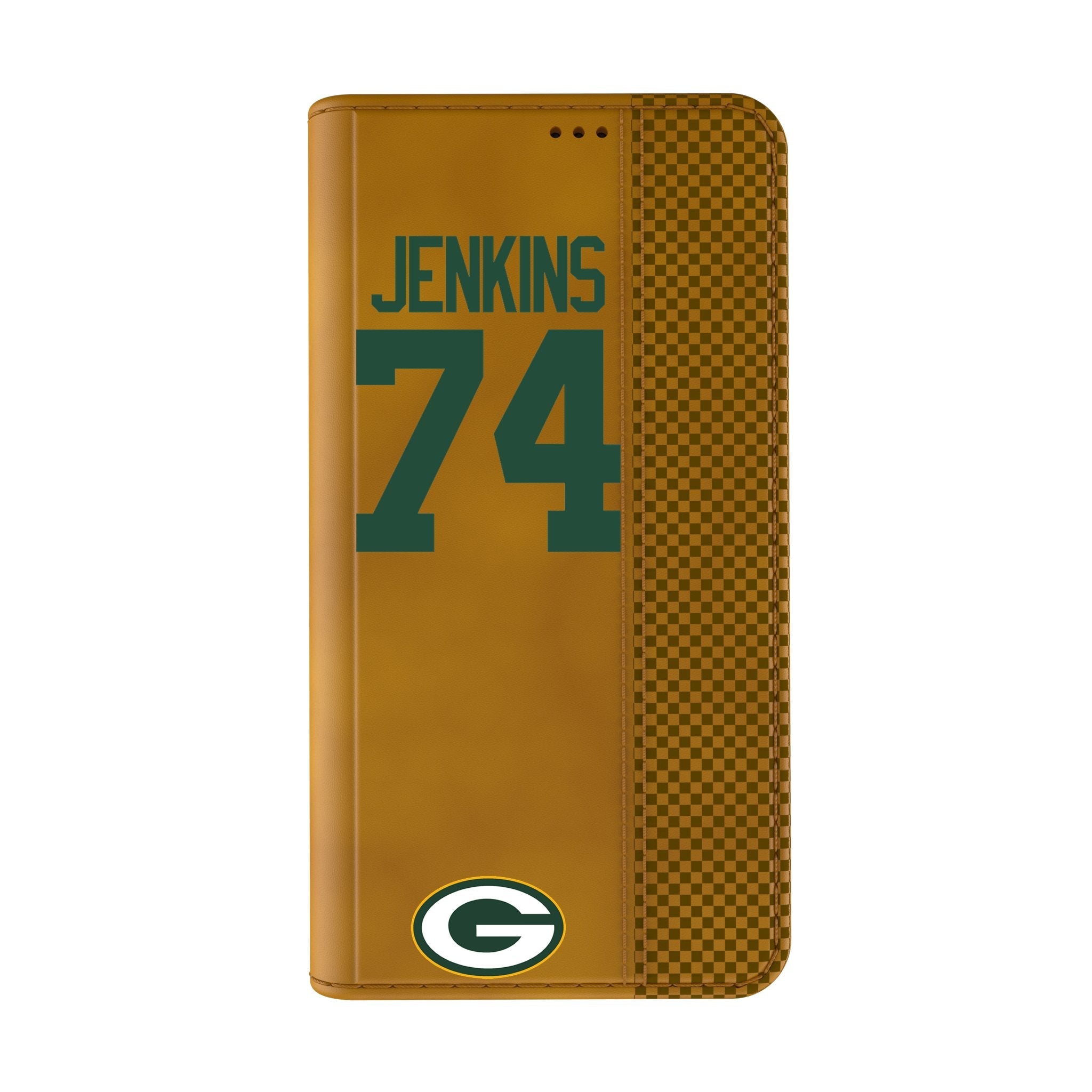 Elgton Jenkins Green Bay Packers 74 Game Tactic Folio Phone Case for Apple iPhone - Sports Gifts, Sports Memorabilia, Sports Collectibles, Fan Shop