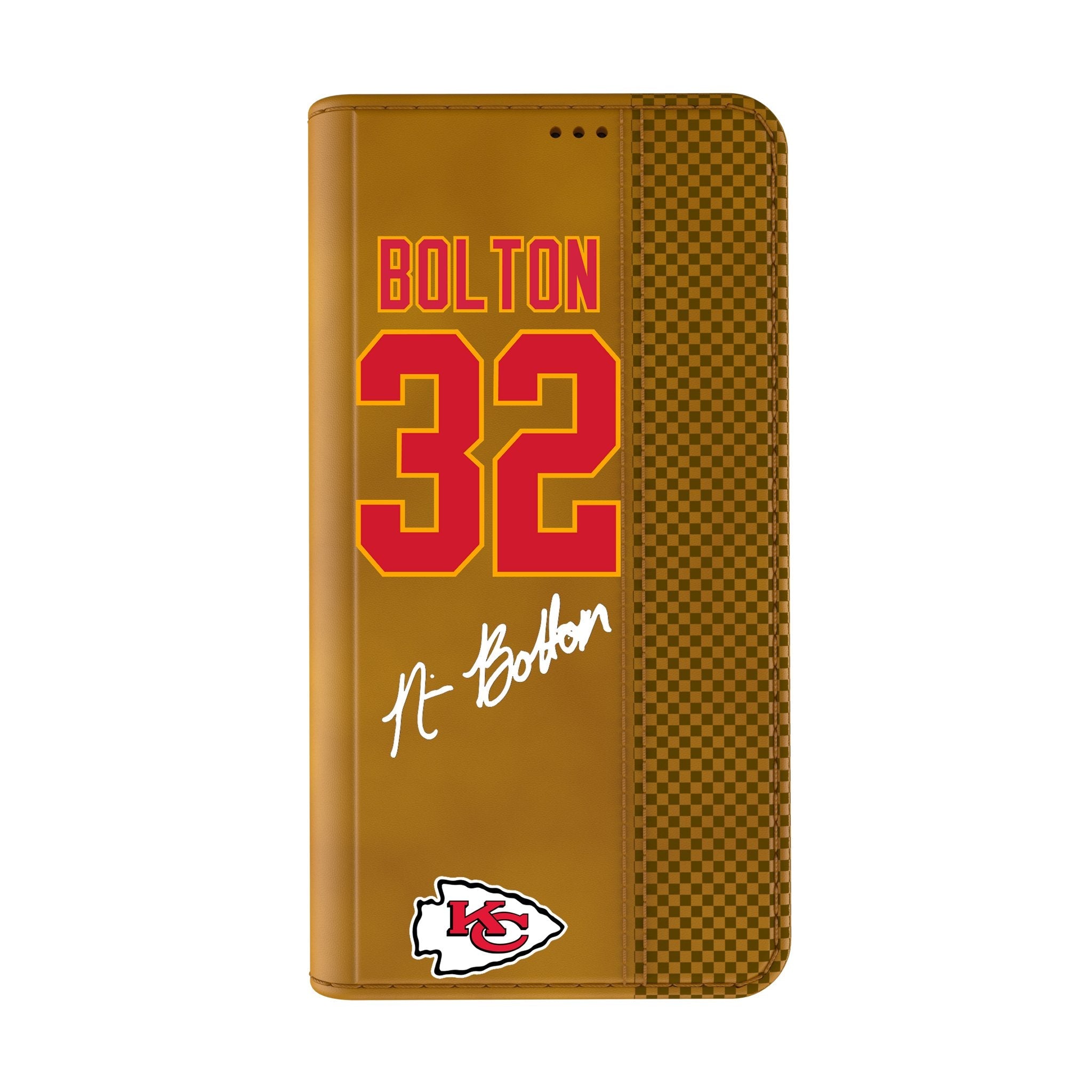 Nick Bolton Kansas City Chiefs 32 Game Tactic Folio Phone Case for Apple iPhone - Sports Gifts, Sports Memorabilia, Sports Collectibles, Fan Shop