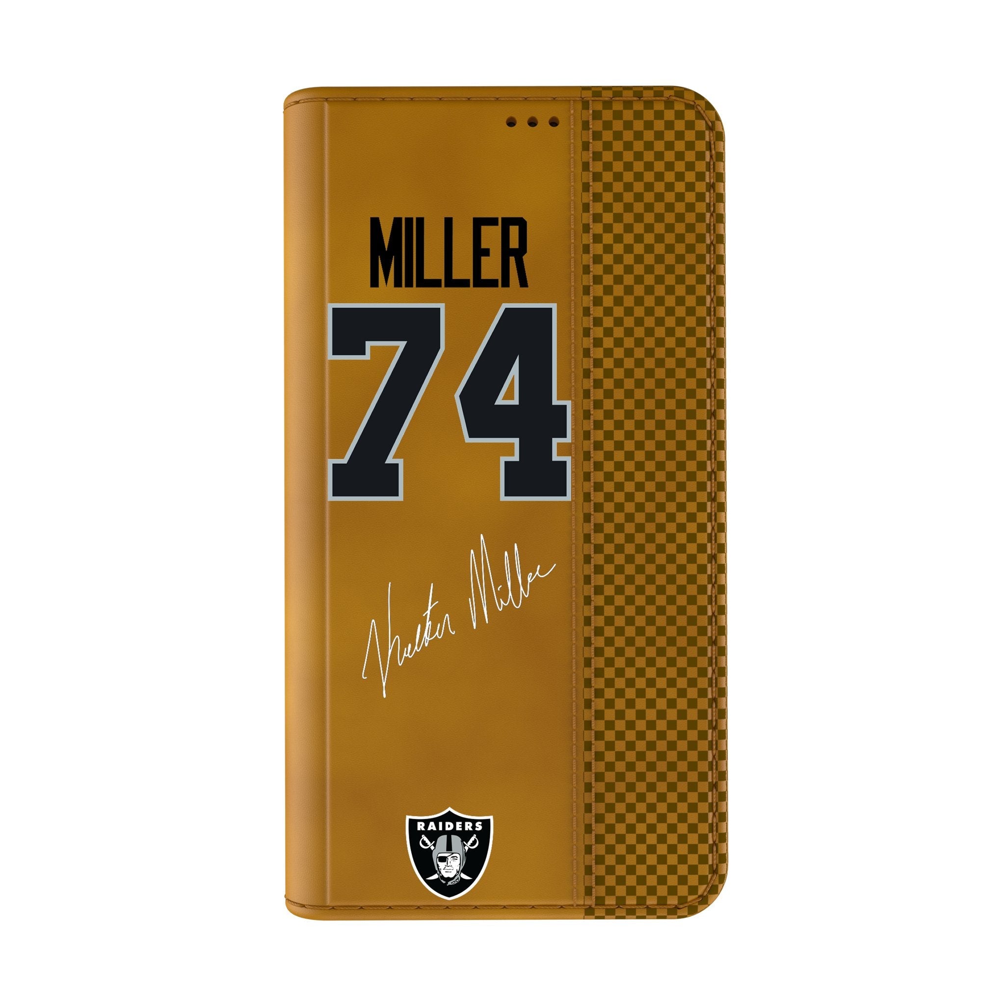 Kolton Miller Las Vegas Raiders 74 Game Tactic Folio Phone Case for Apple iPhone - Sports Gifts, Sports Memorabilia, Sports Collectibles, Fan Shop