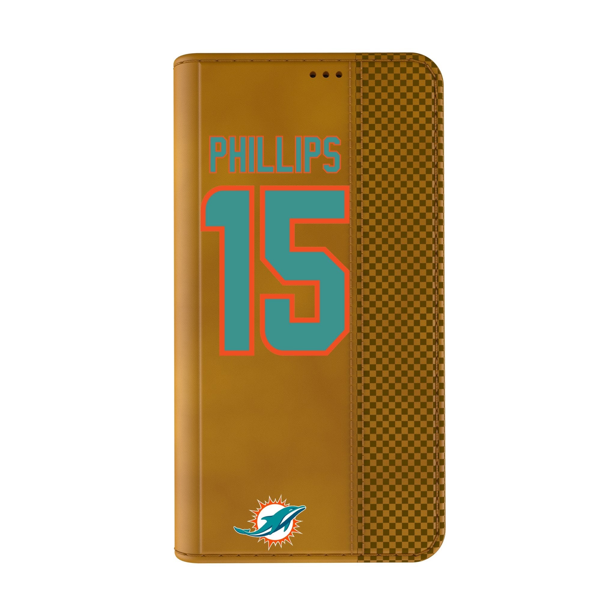 Jaelan Phillips Miami Dolphins 15 Game Tactic Folio Phone Case for Apple iPhone - Sports Gifts, Sports Memorabilia, Sports Collectibles, Fan Shop
