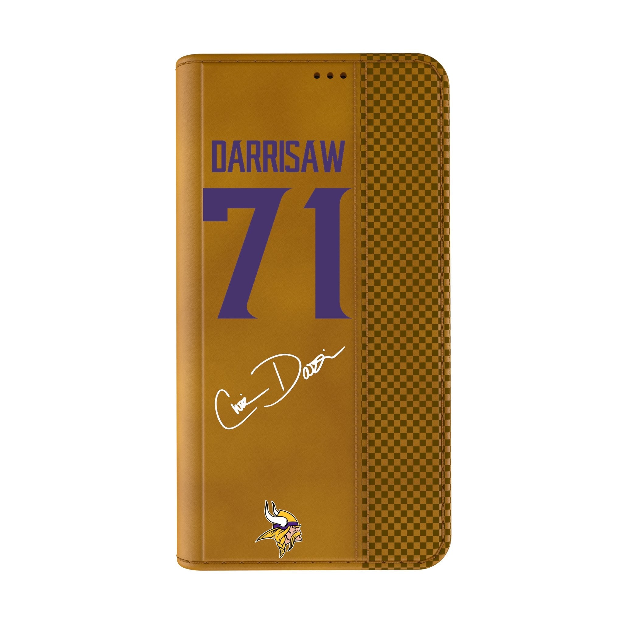 Christian Darrisaw Minnesota Vikings 71 Game Tactic Folio Phone Case for Apple iPhone - Sports Gifts, Sports Memorabilia, Sports Collectibles, Fan Shop
