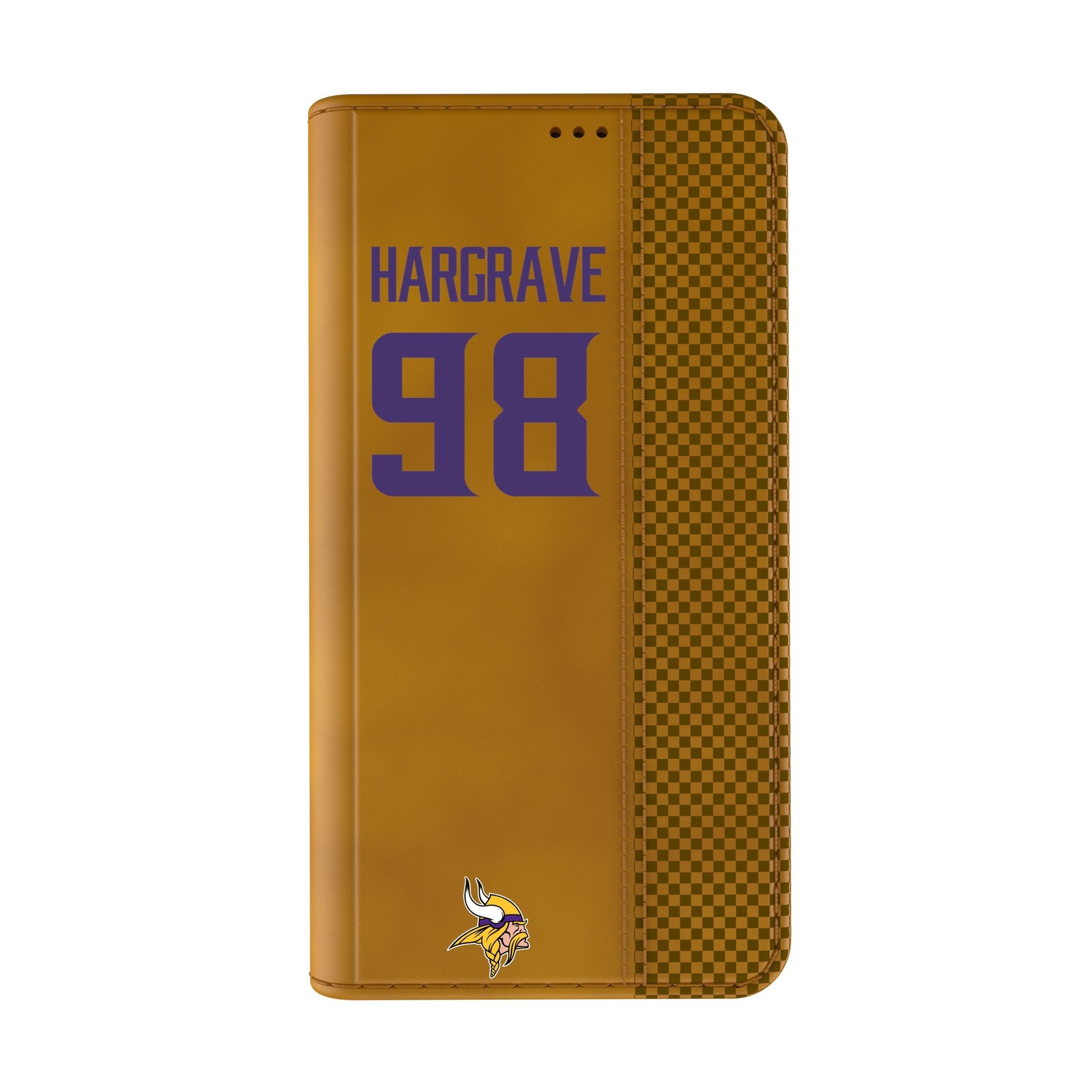 Javon Hargrave Minnesota Vikings 98 Game Tactic Folio Phone Case for Apple iPhone - Sports Gifts, Sports Memorabilia, Sports Collectibles, Fan Shop