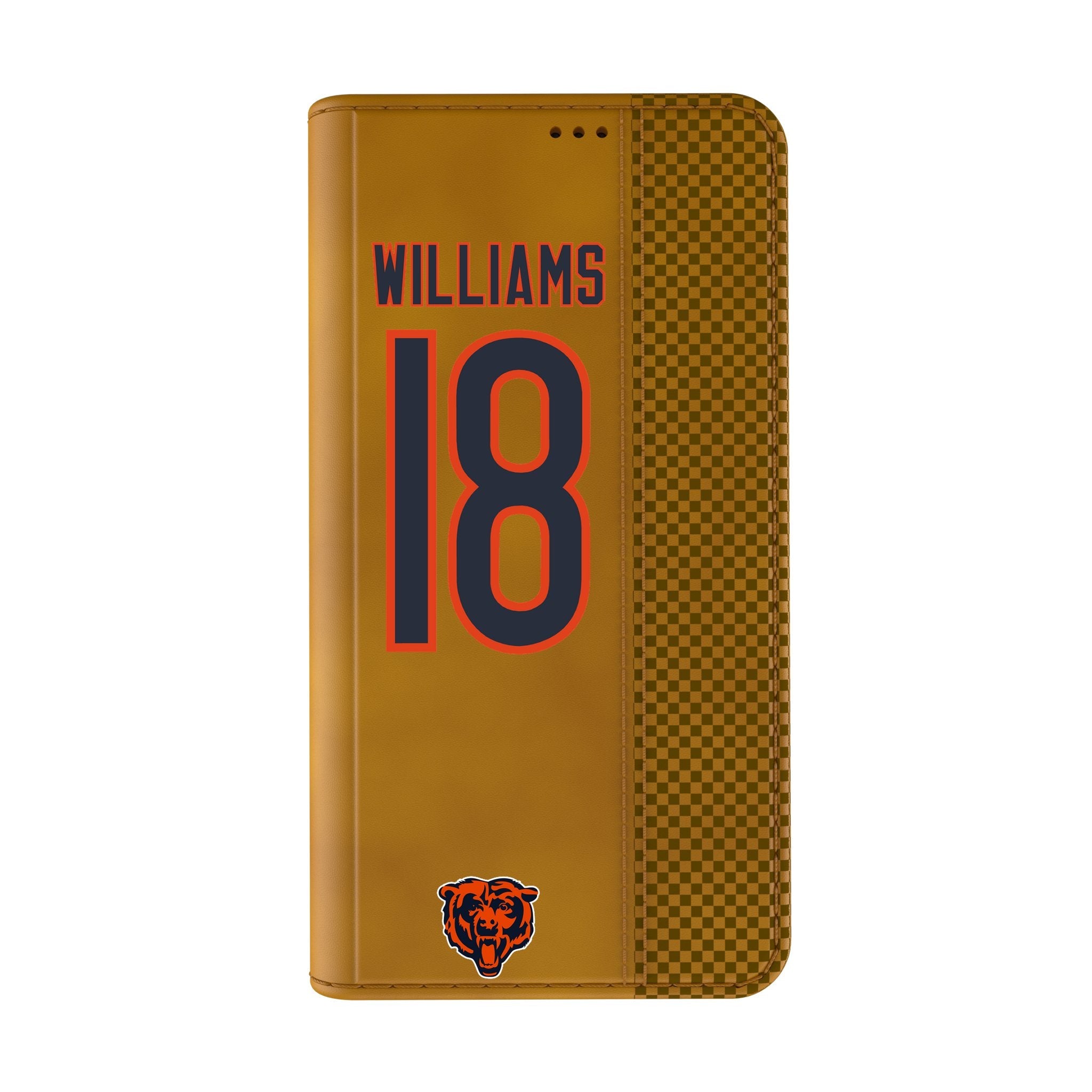 Caleb Williams Chicago Bears 18 Game Tactic Folio Phone Case for Apple iPhone - Sports Gifts, Sports Memorabilia, Sports Collectibles, Fan Shop