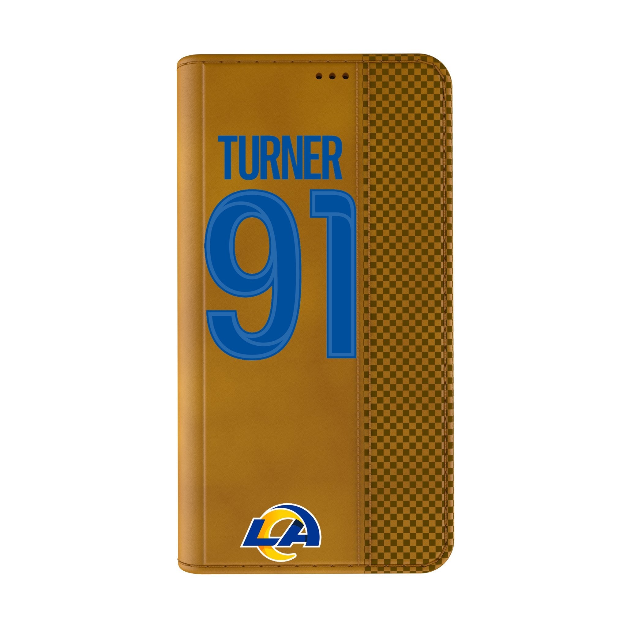 Kobie Turner Los Angeles Rams 91 Game Tactic Folio Phone Case for Apple iPhone - Sports Gifts, Sports Memorabilia, Sports Collectibles, Fan Shop