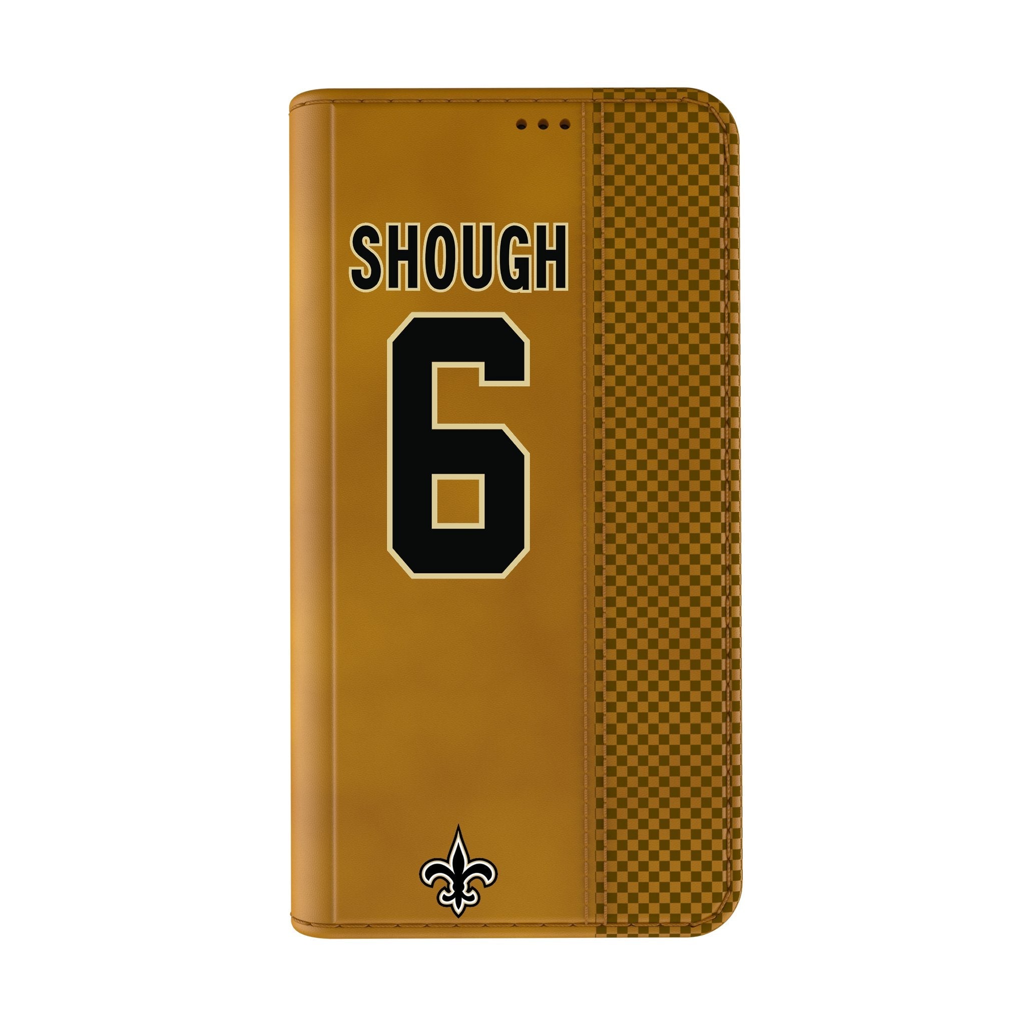 Tyler Shough New Orleans Saints 6 Game Tactic Folio Phone Case for Apple iPhone - Sports Gifts, Sports Memorabilia, Sports Collectibles, Fan Shop