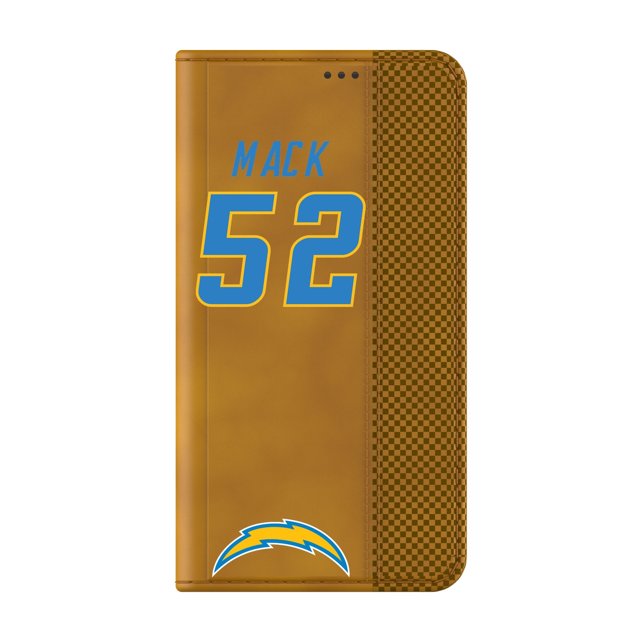 Khalil Mack Los Angeles Chargers 52 Game Tactic Folio Phone Case for Samsung Galaxy - Sports Gifts, Sports Memorabilia, Sports Collectibles, Fan Shop