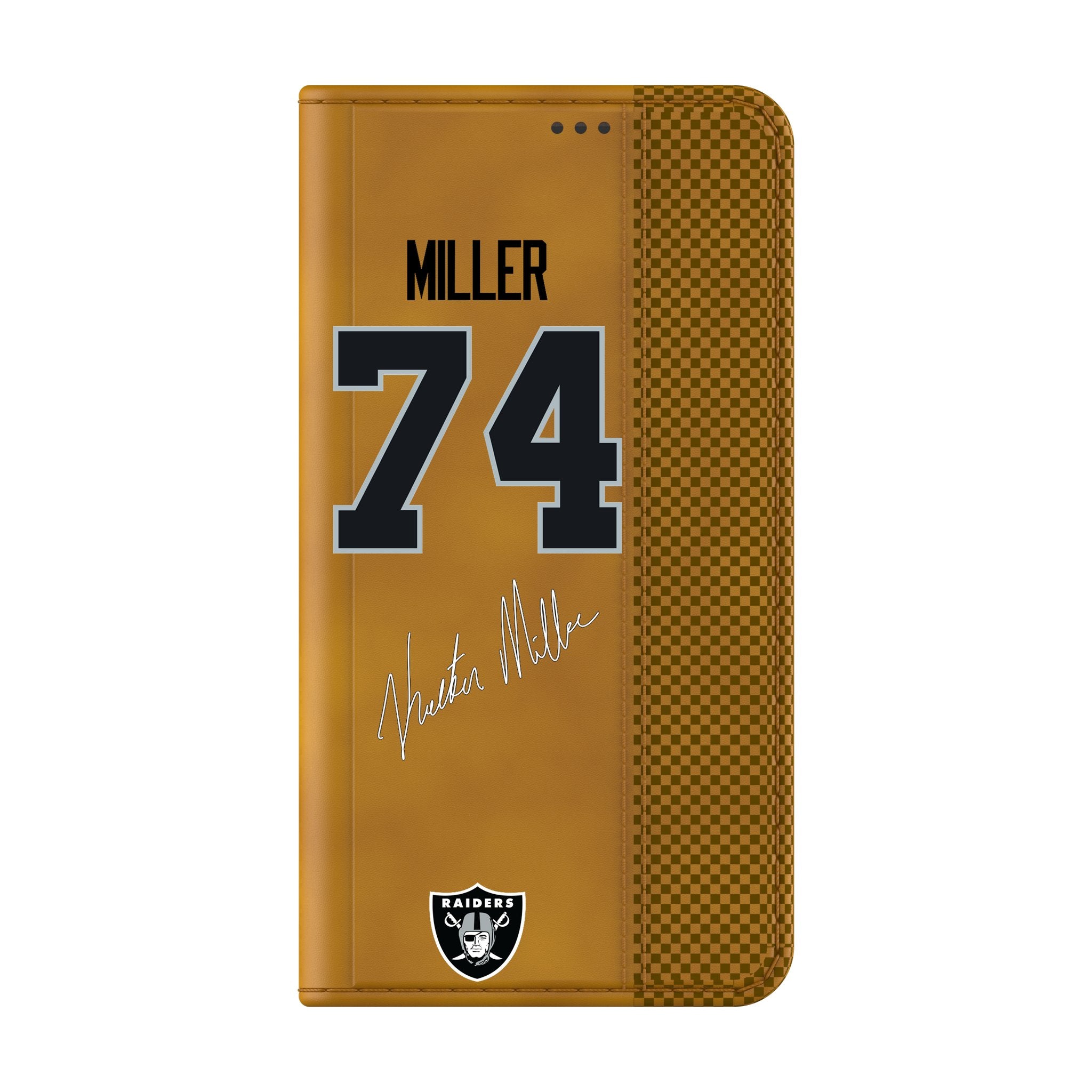 Kolton Miller Las Vegas Raiders 74 Game Tactic Folio Phone Case for Samsung Galaxy - Sports Gifts, Sports Memorabilia, Sports Collectibles, Fan Shop