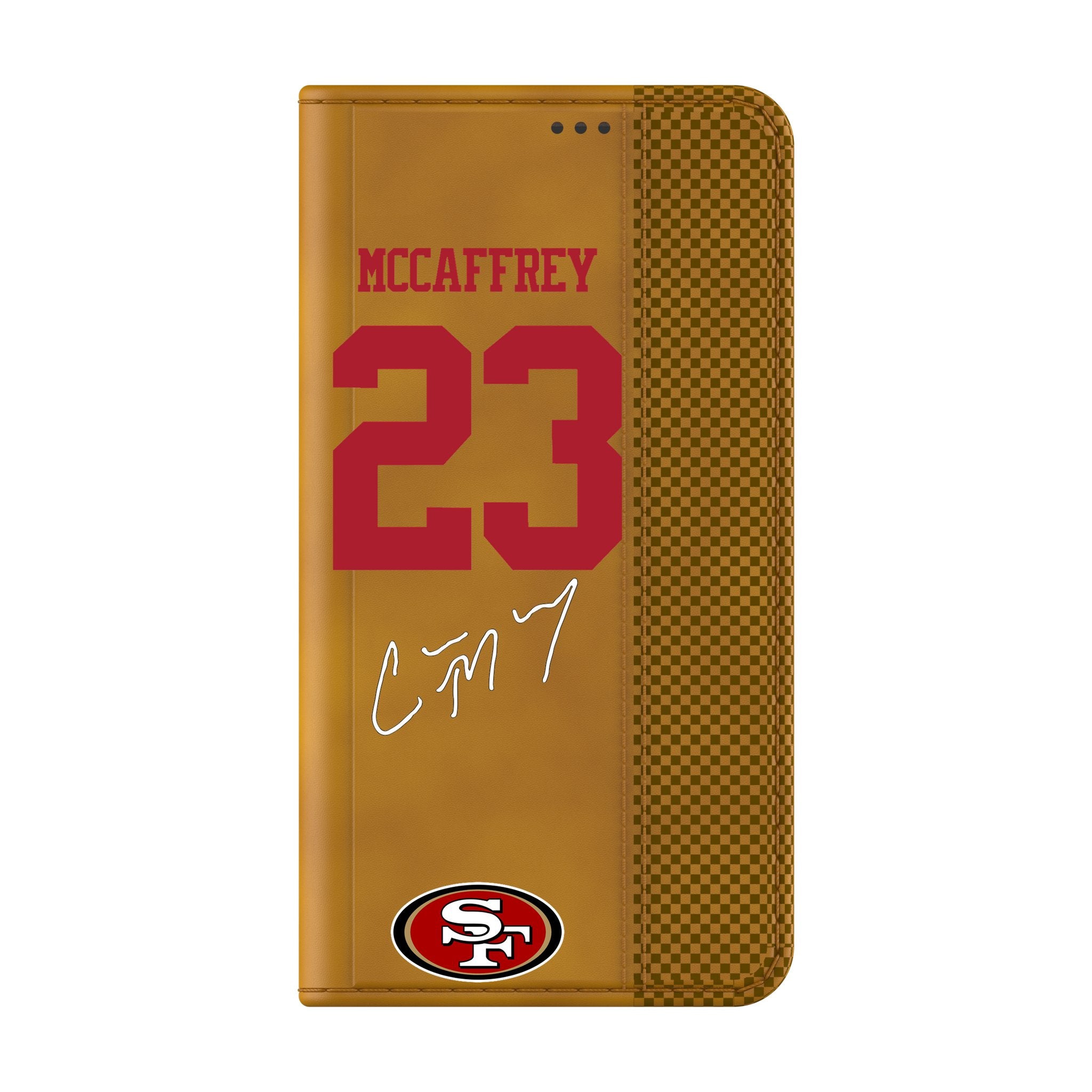 Christian McCaffrey San Francisco 49ers 23 Game Tactic Folio Phone Case for Samsung Galaxy - Sports Gifts, Sports Memorabilia, Sports Collectibles, Fan Shop