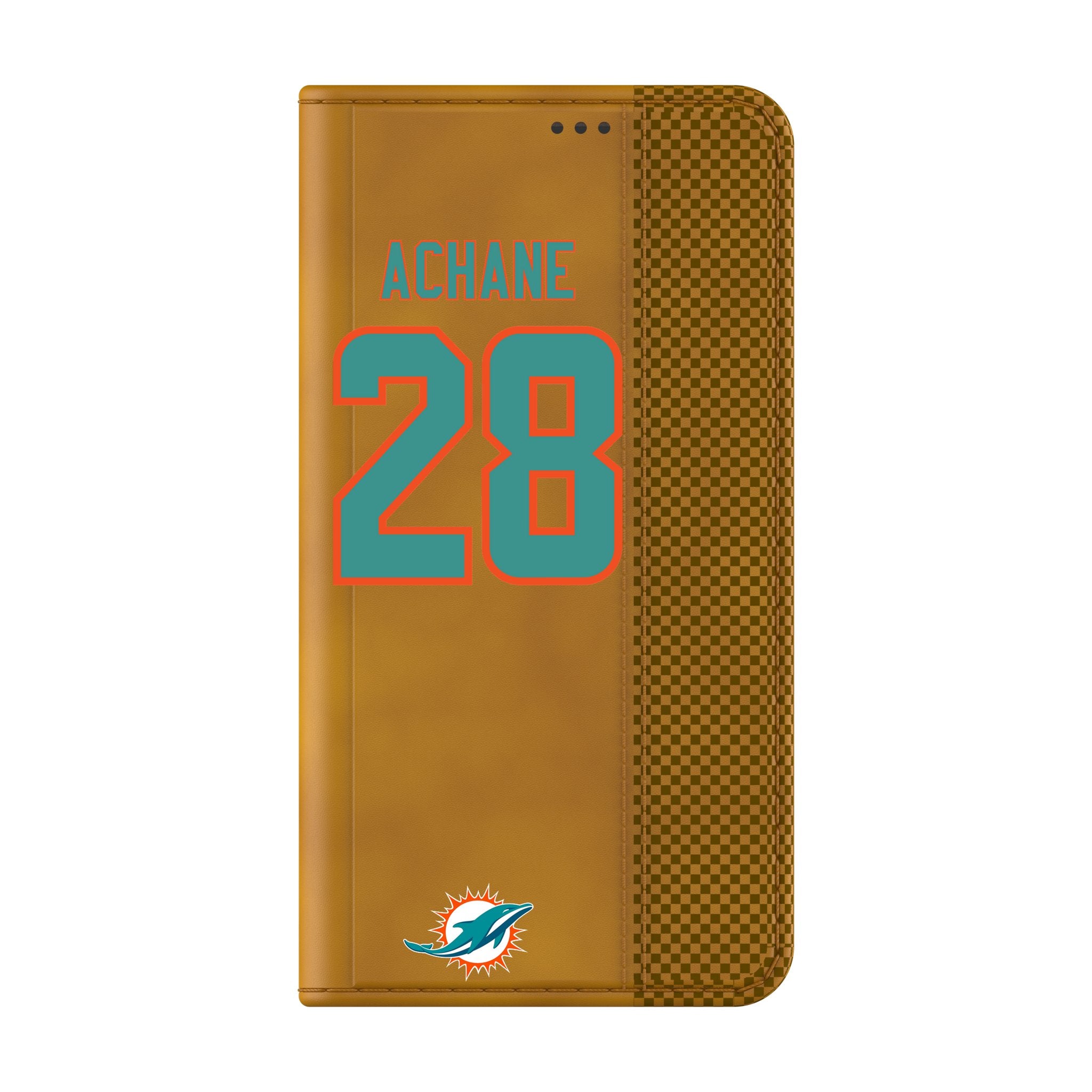 De'Von Achane Miami Dolphins 28 Game Tactic Folio Phone Case for Samsung Galaxy - Sports Gifts, Sports Memorabilia, Sports Collectibles, Fan Shop