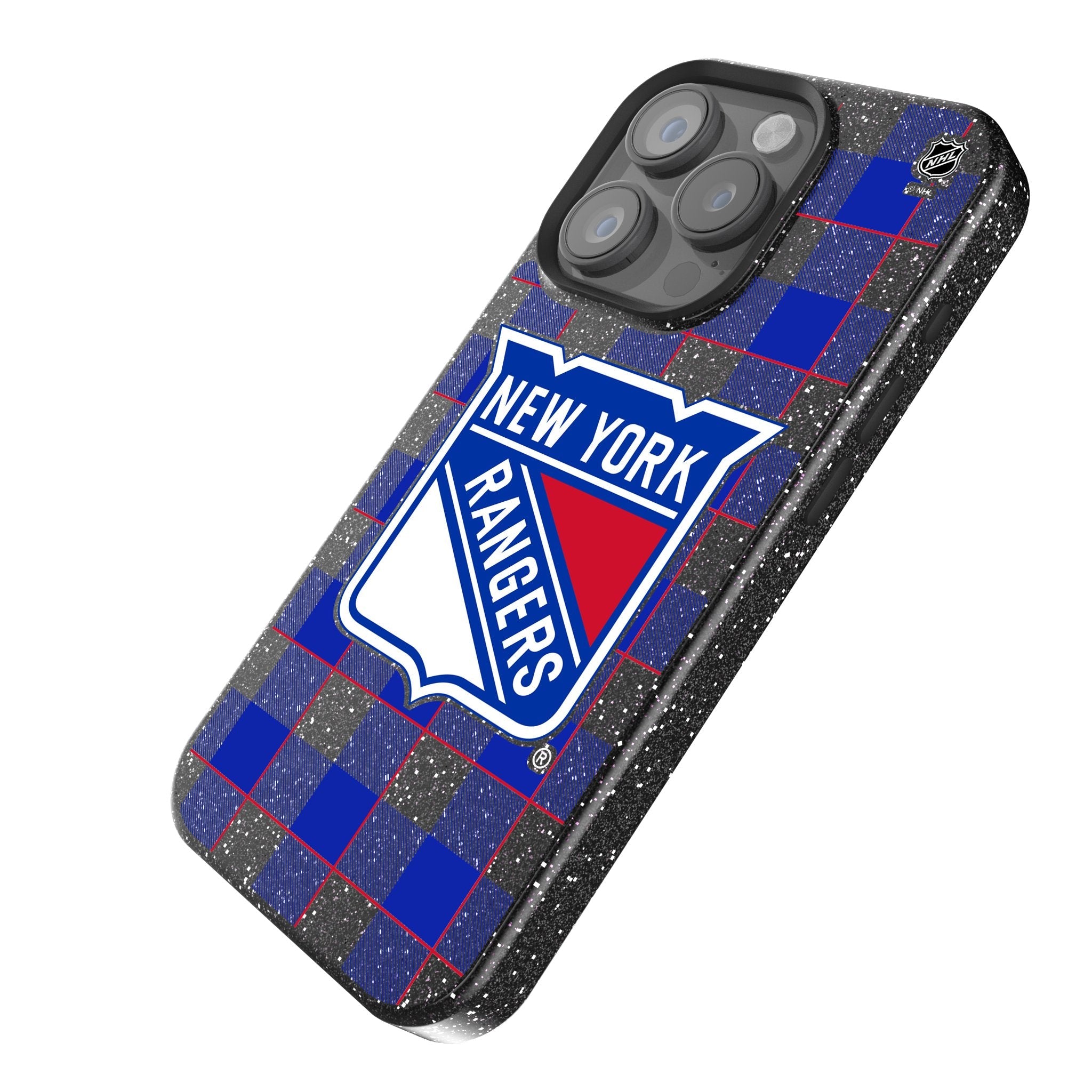New York Rangers Plaid Bling Phone Case - Sports Gifts, Sports Memorabilia, Sports Collectibles, Fan Shop