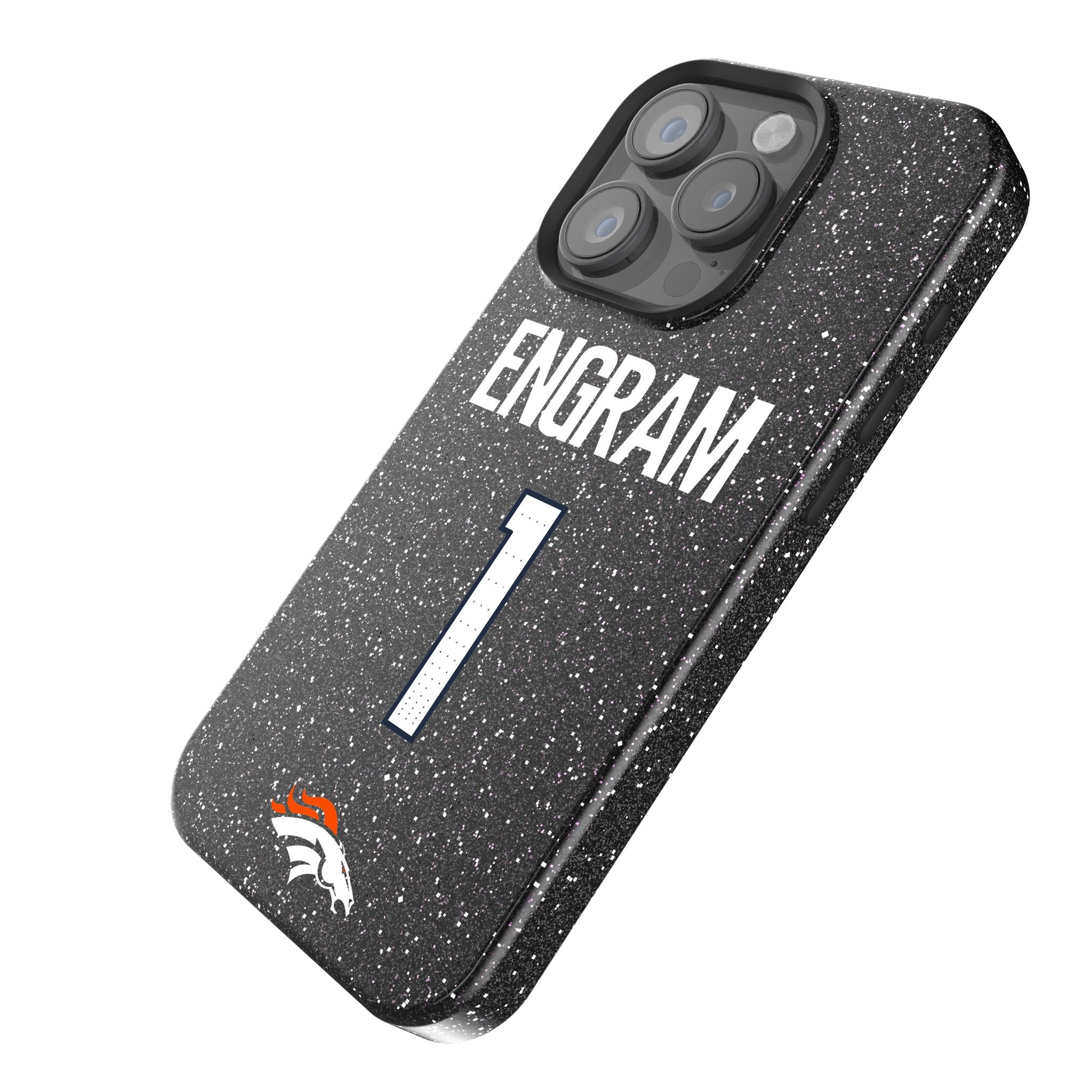 Evan Engram Denver Broncos 1 Game Tactic Bling Phone Case for Apple iPhone - Sports Gifts, Sports Memorabilia, Sports Collectibles, Fan Shop