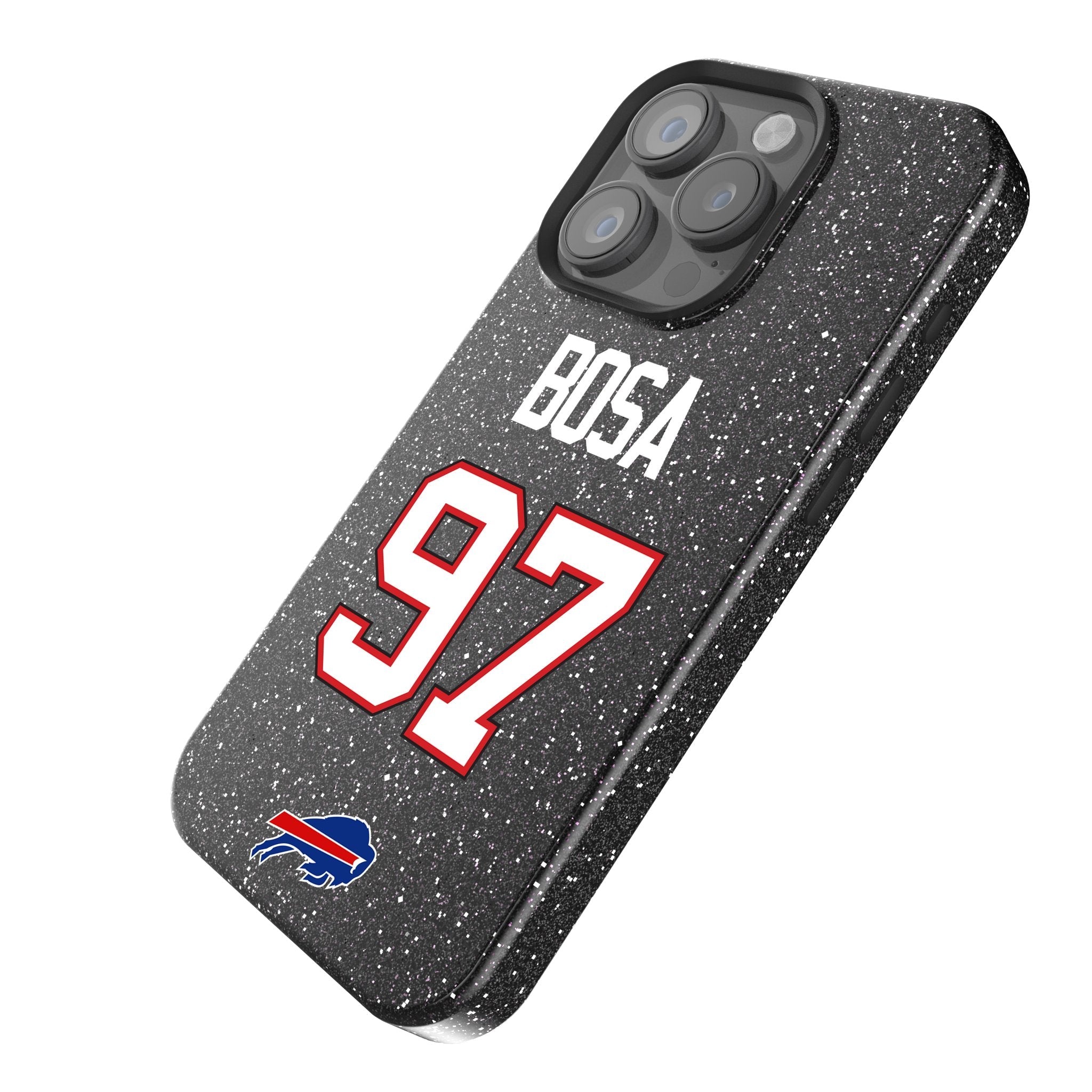 Joey Bosa Buffalo Bills 97 Game Tactic Bling Phone Case for Apple iPhone - Sports Gifts, Sports Memorabilia, Sports Collectibles, Fan Shop