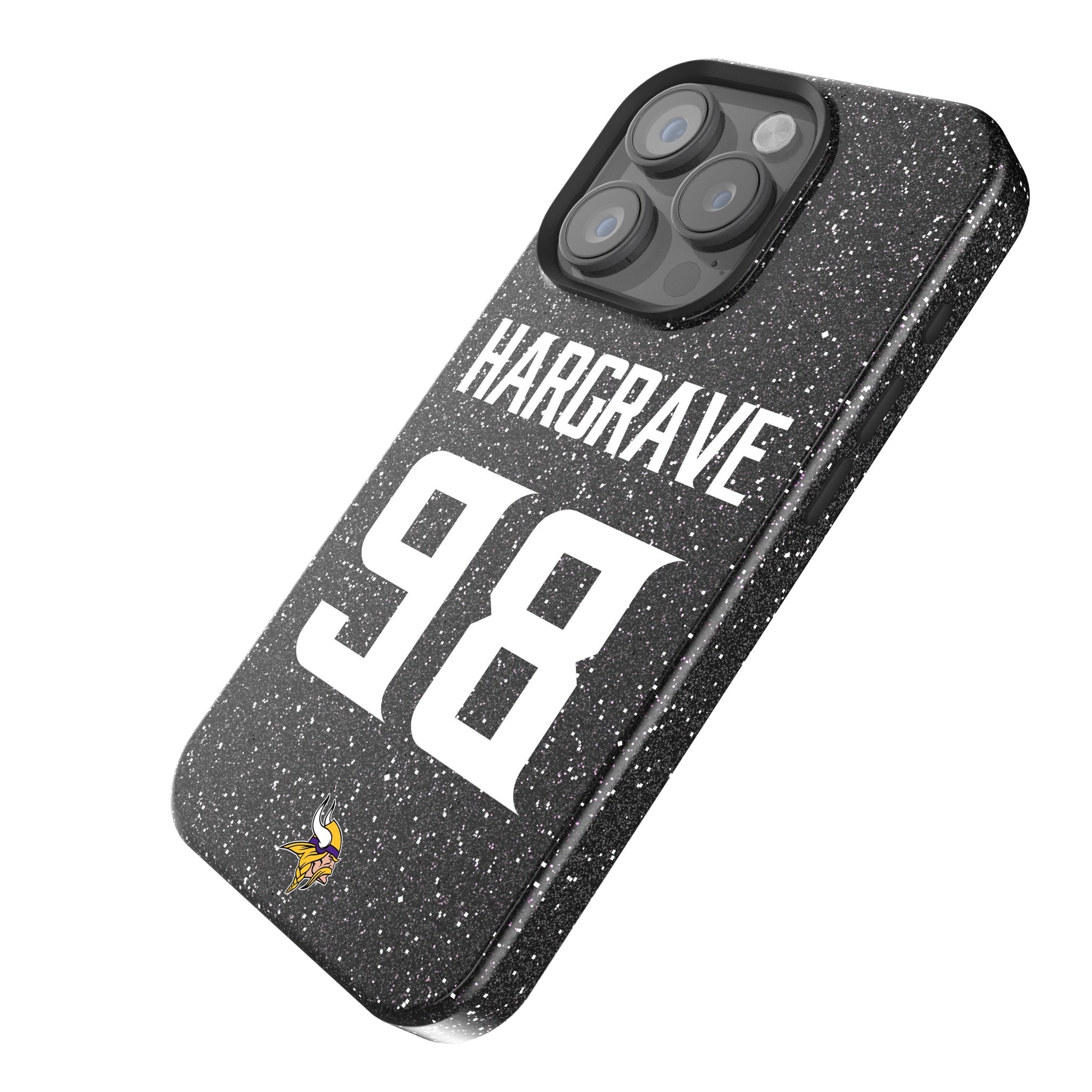 Javon Hargrave Minnesota Vikings 98 Game Tactic Bling Phone Case for Apple iPhone - Sports Gifts, Sports Memorabilia, Sports Collectibles, Fan Shop