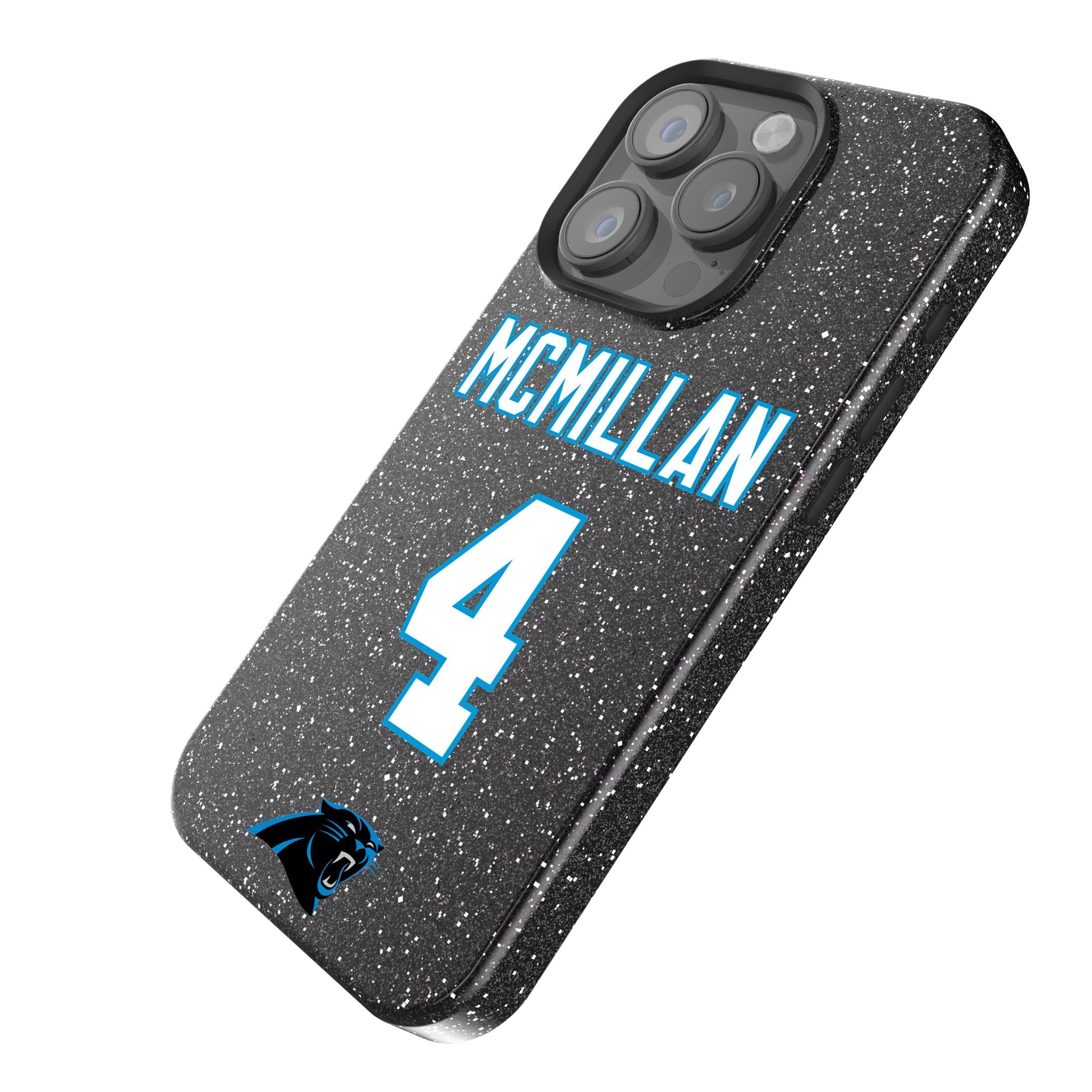 Tetairoa McMillan Carolina Panthers 4 Game Tactic Bling Phone Case for Apple iPhone - Sports Gifts, Sports Memorabilia, Sports Collectibles, Fan Shop