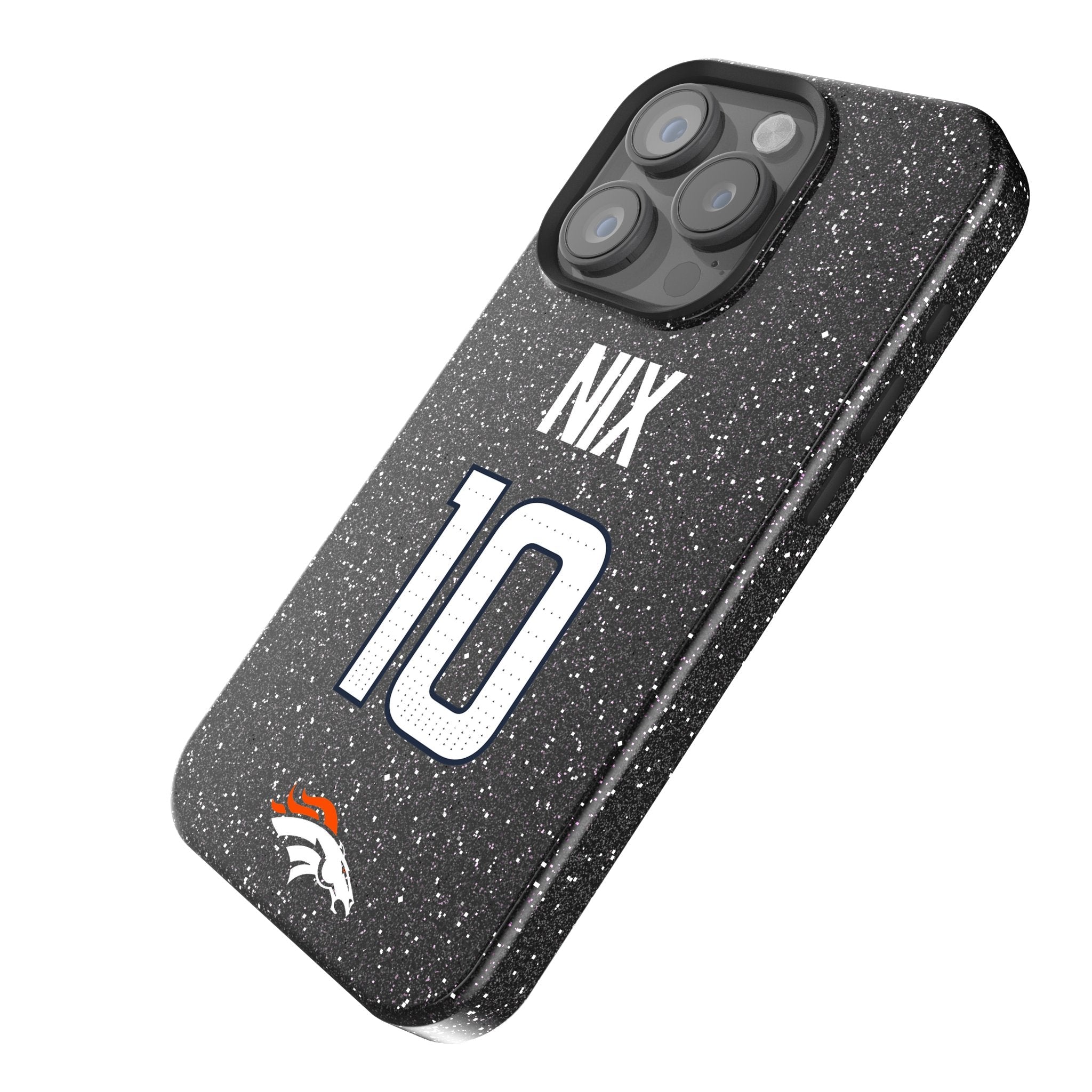 Bo Nix Denver Broncos 10 Game Tactic Bling Phone Case for Apple iPhone - Sports Gifts, Sports Memorabilia, Sports Collectibles, Fan Shop