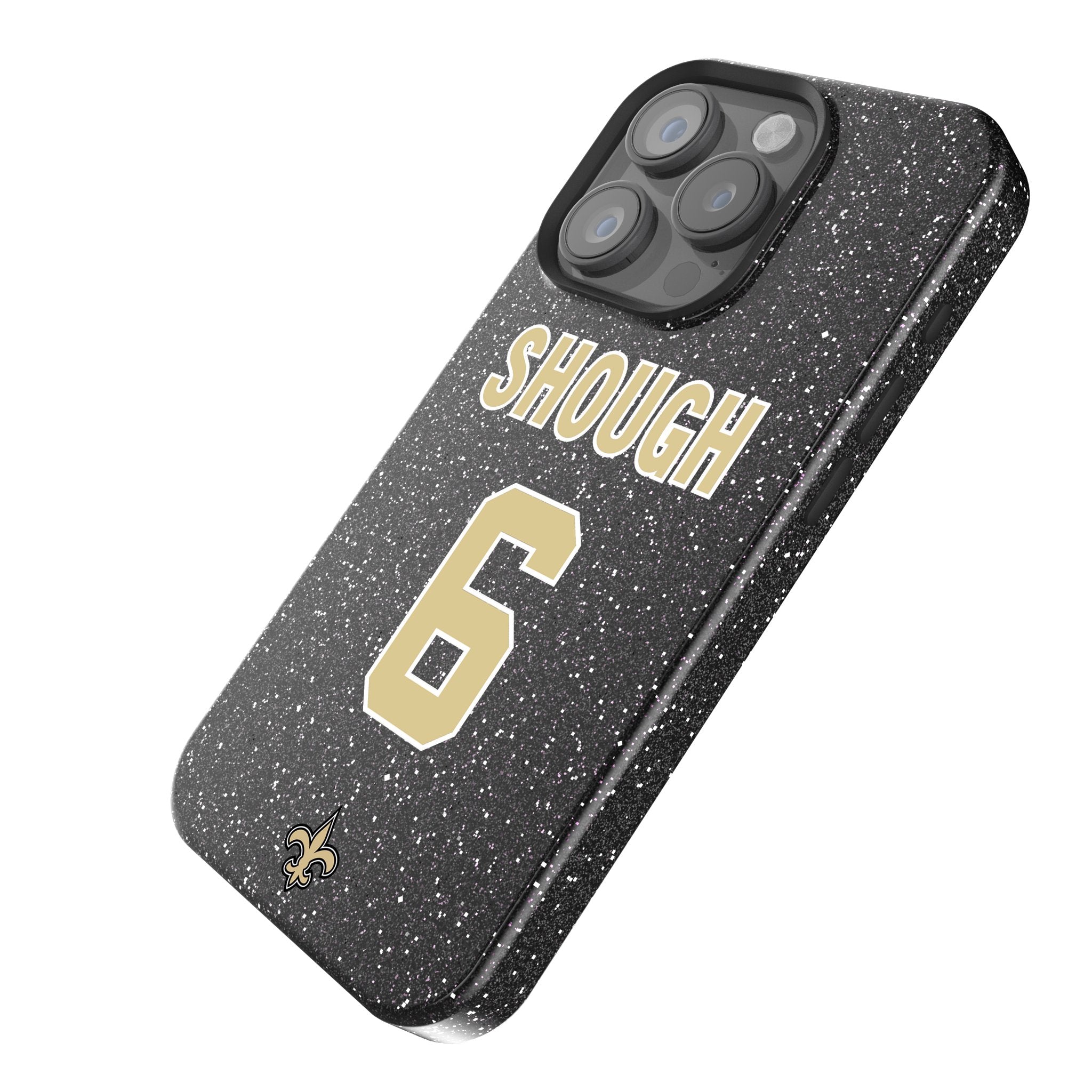 Tyler Shough New Orleans Saints 6 Game Tactic Bling Phone Case for Apple iPhone - Sports Gifts, Sports Memorabilia, Sports Collectibles, Fan Shop