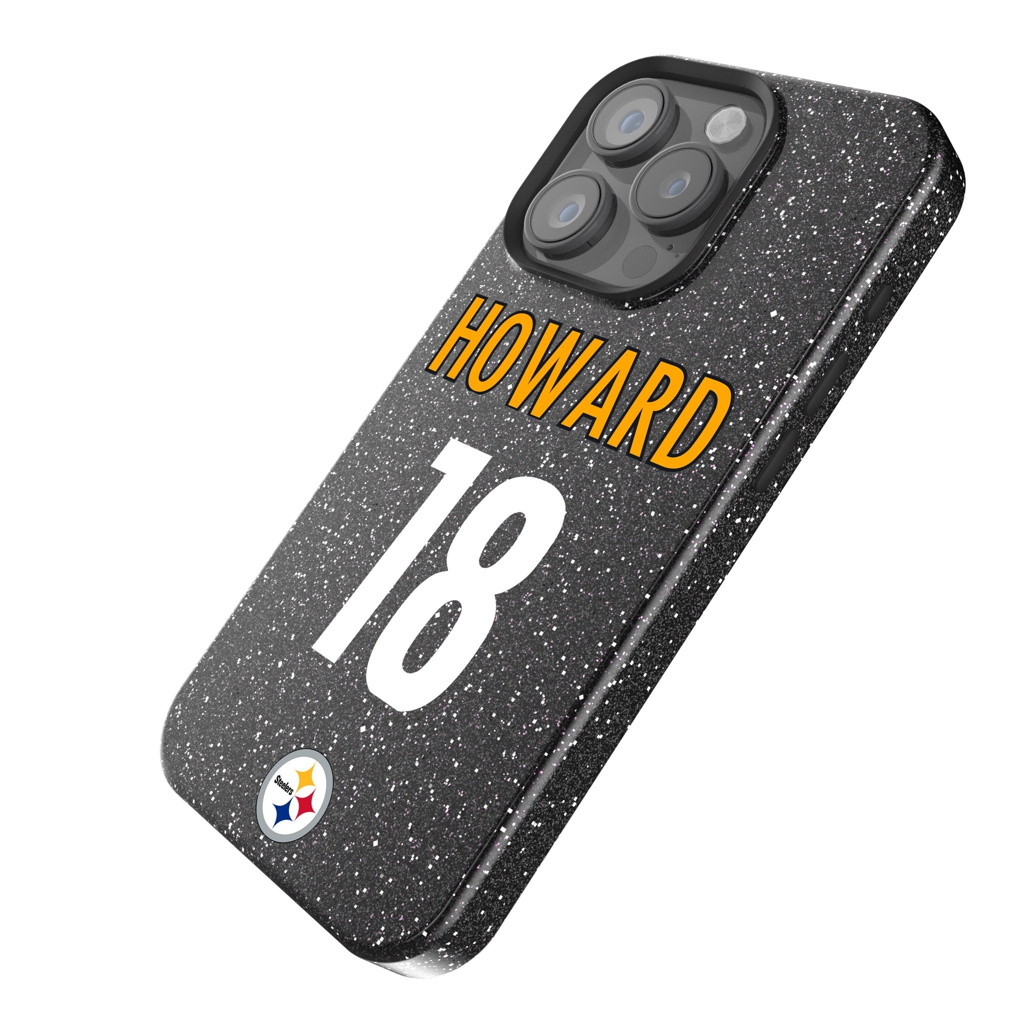 Will Howard Pittsburgh Steelers 18 Game Tactic Bling Phone Case for Apple iPhone - Sports Gifts, Sports Memorabilia, Sports Collectibles, Fan Shop