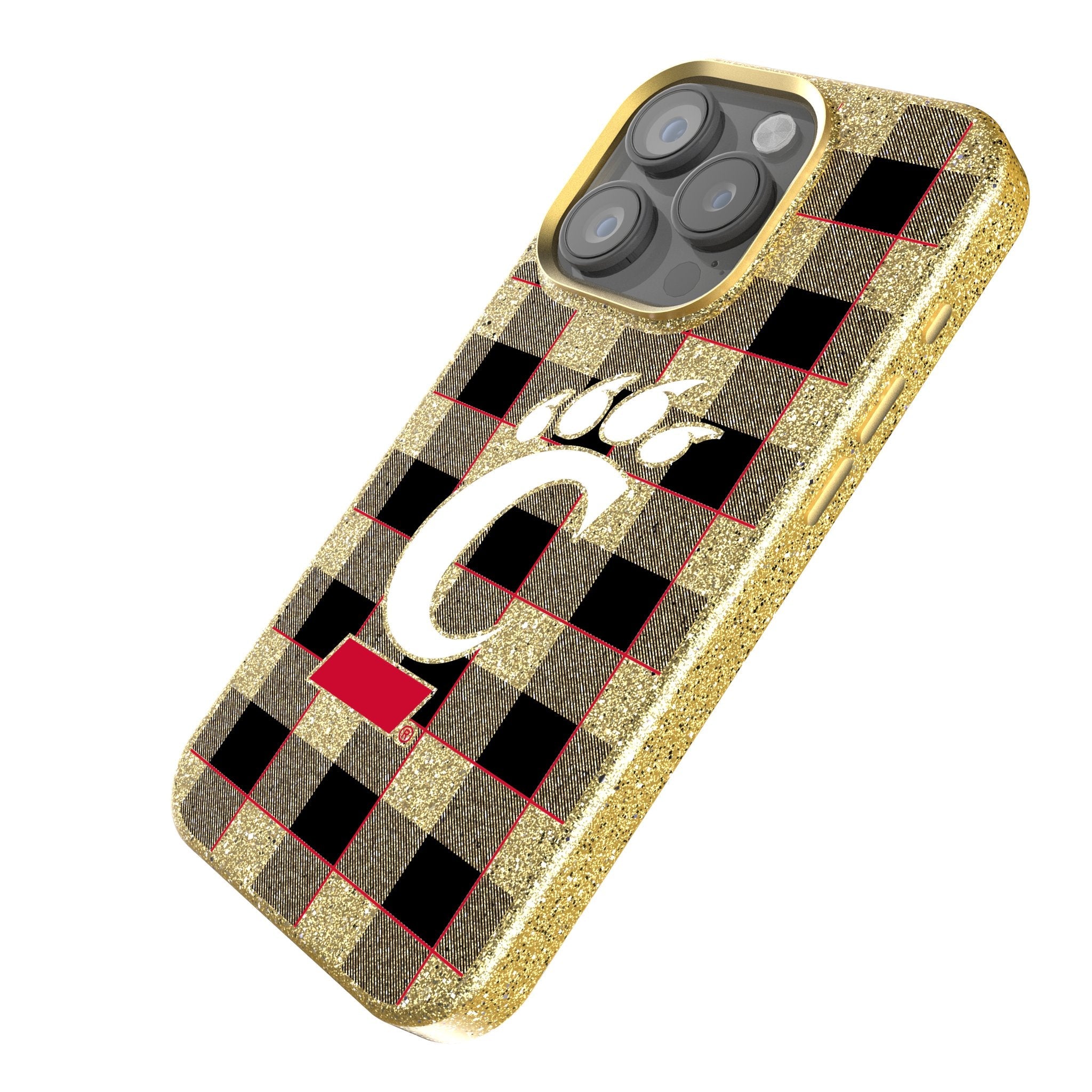 University of Cincinnati Bearcats Plaid Bling Phone Case - Sports Gifts, Sports Memorabilia, Sports Collectibles, Fan Shop